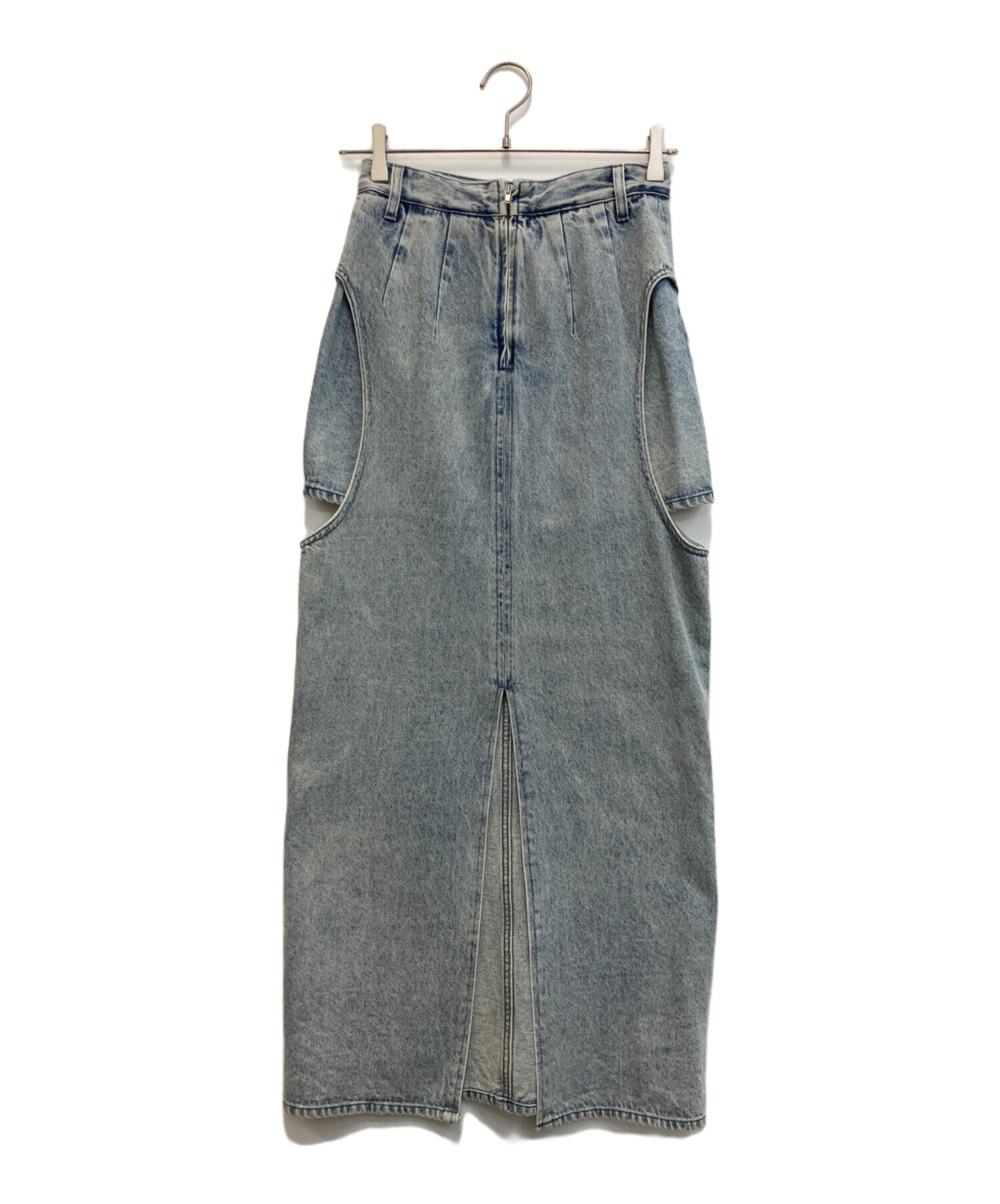 中古・古着通販】CLANE (クラネ) サークルカット レイヤード デニム 中古・古着通販】CLANE (クラネ) サークルカット レイヤード デニム