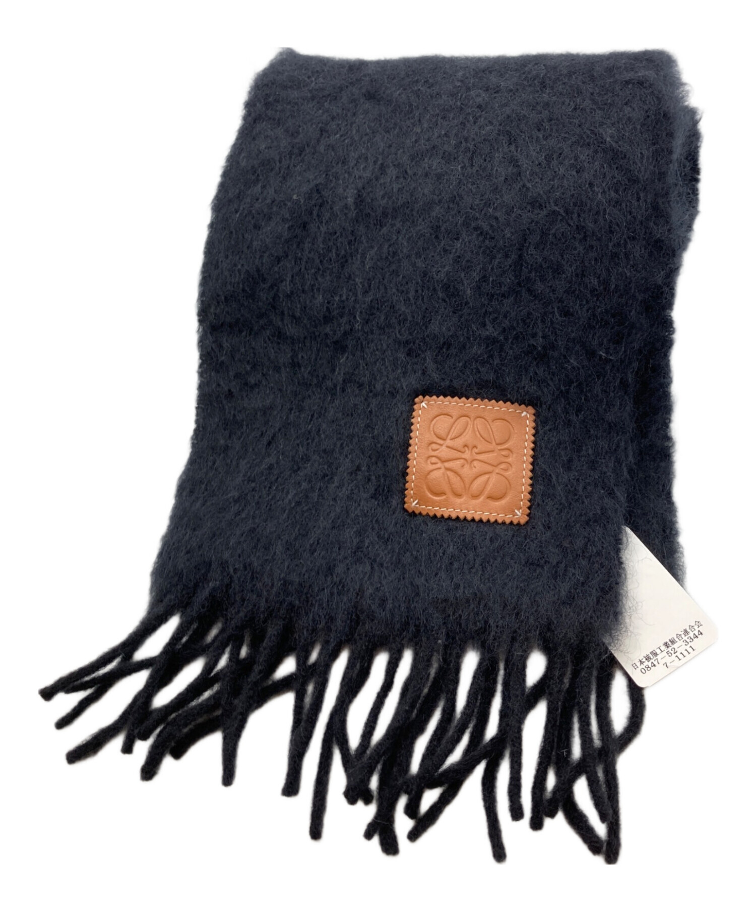 LOEWE モヘアマフラー 中古・古着通販】LOEWE (ロエベ) モヘア マフラー ブラック 未使用品