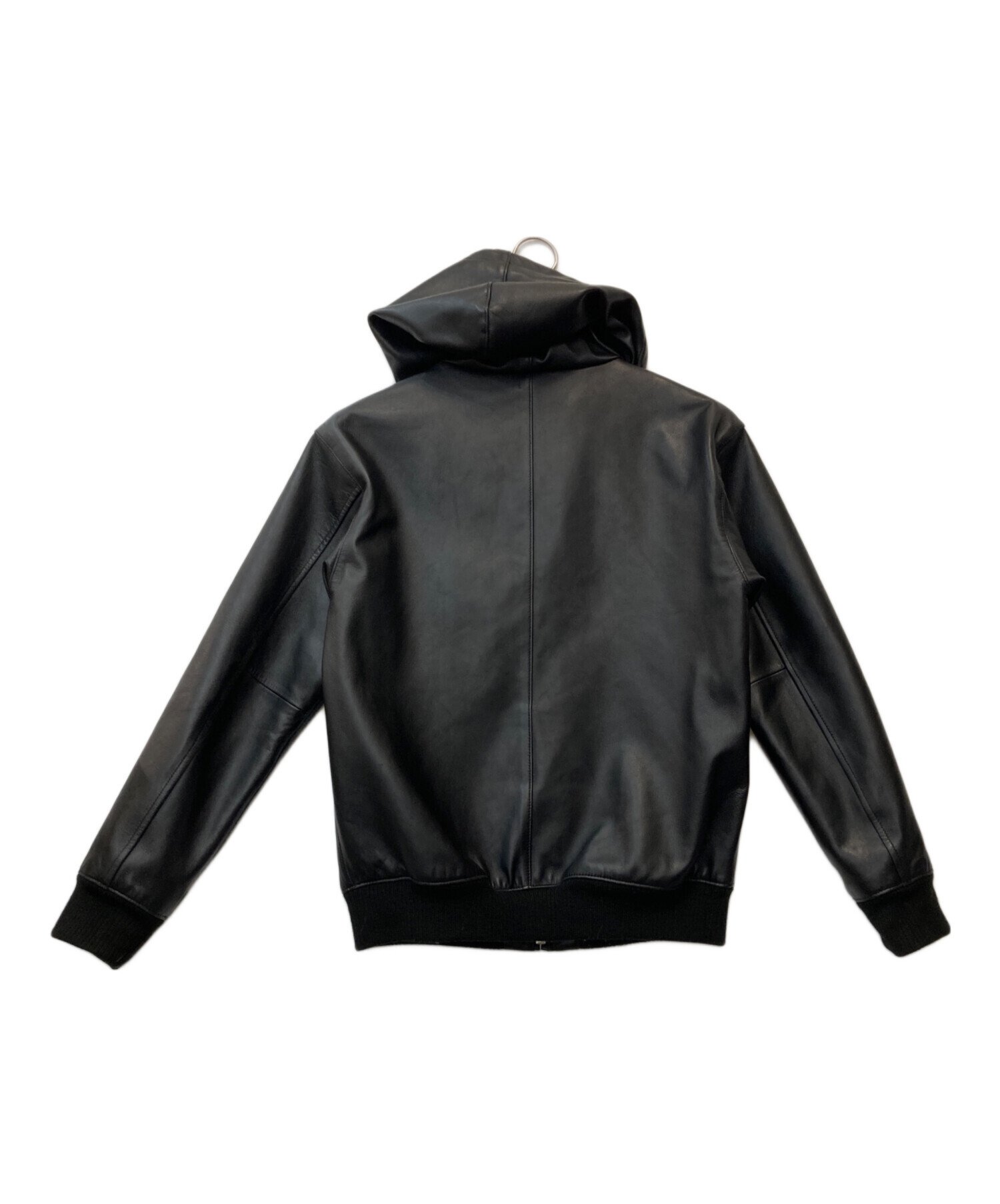 中古・古着通販】Schott (ショット) LEATHER FULL ZIP PARKA ブラック