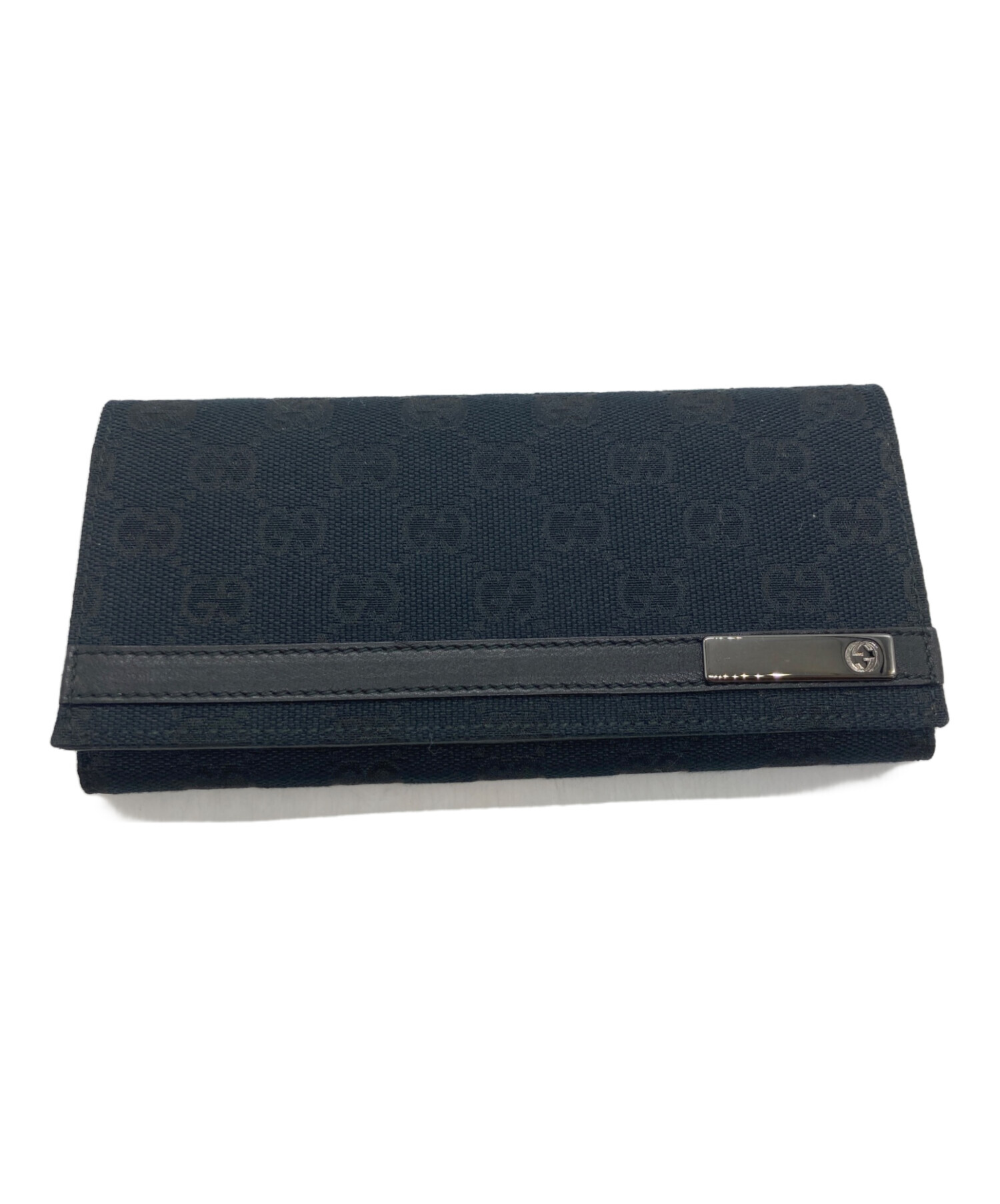 中古・古着通販】GUCCI (グッチ) GGキャンバス 長財布 ブラック