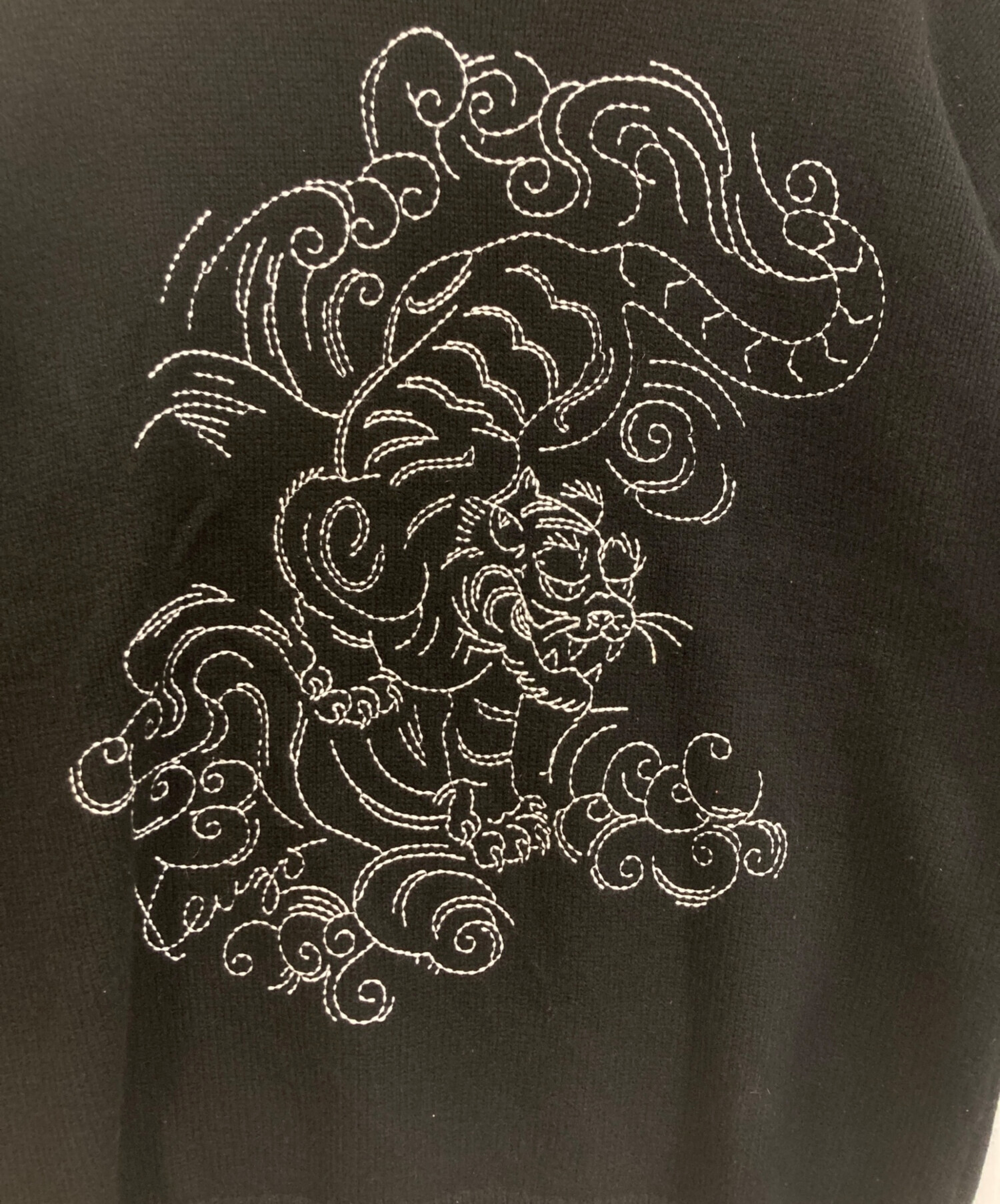 中古・古着通販】KENZO (ケンゾー) 虎刺繍ニット ブラック サイズ:L