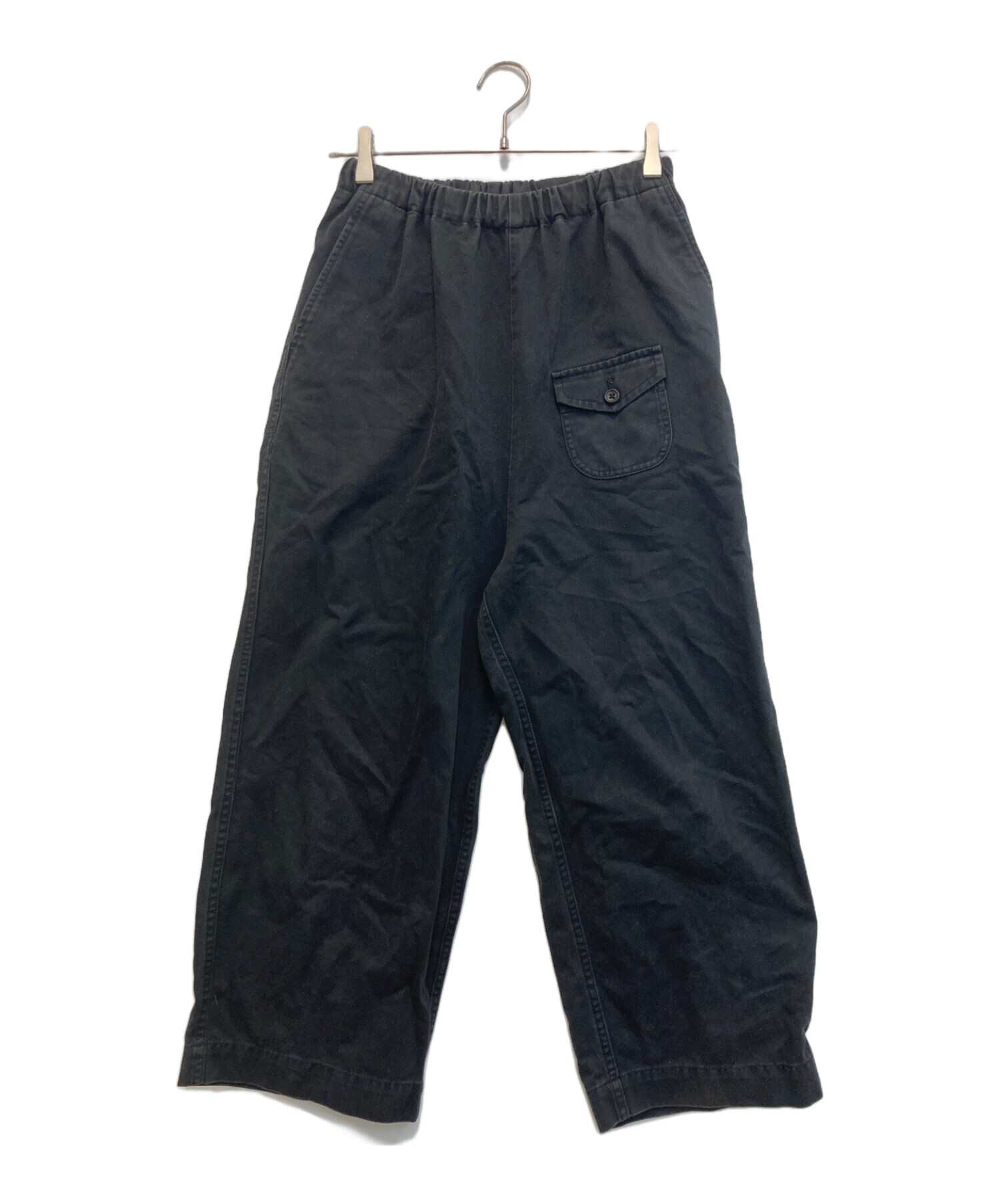 【お値下げ】ゴーシュ カツラギワイドパンツ ブラック 中古・古着通販】ゴーシュ (ゴーシュ) カツラギワイドパンツ ブラック