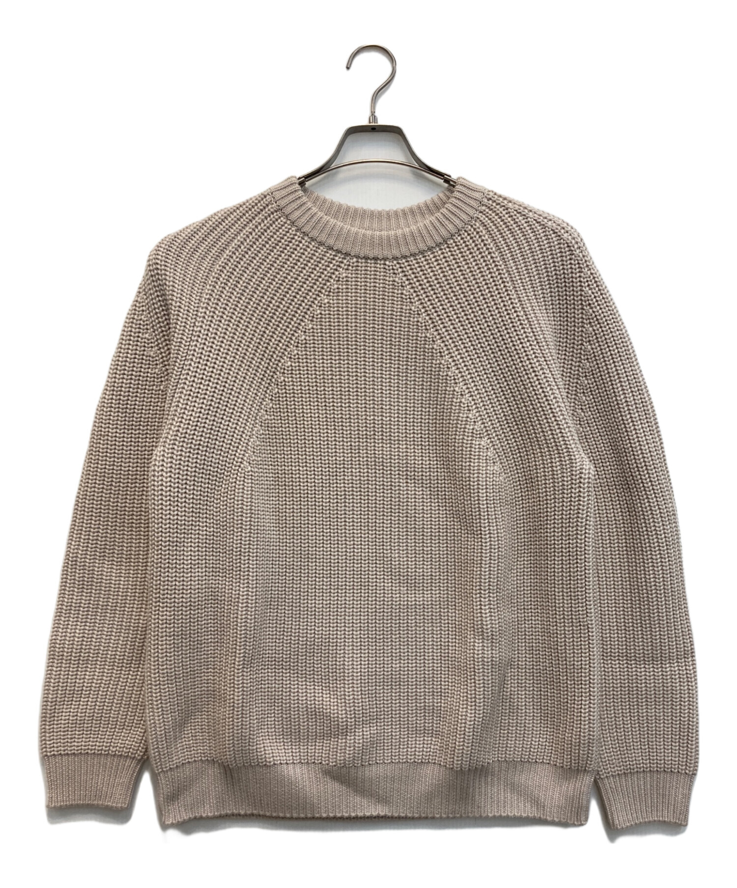 BATONER シグネチャーニット　ベージュ 中古・古着通販】BATONER (バトナ―) SIGNATUER CREW NECK