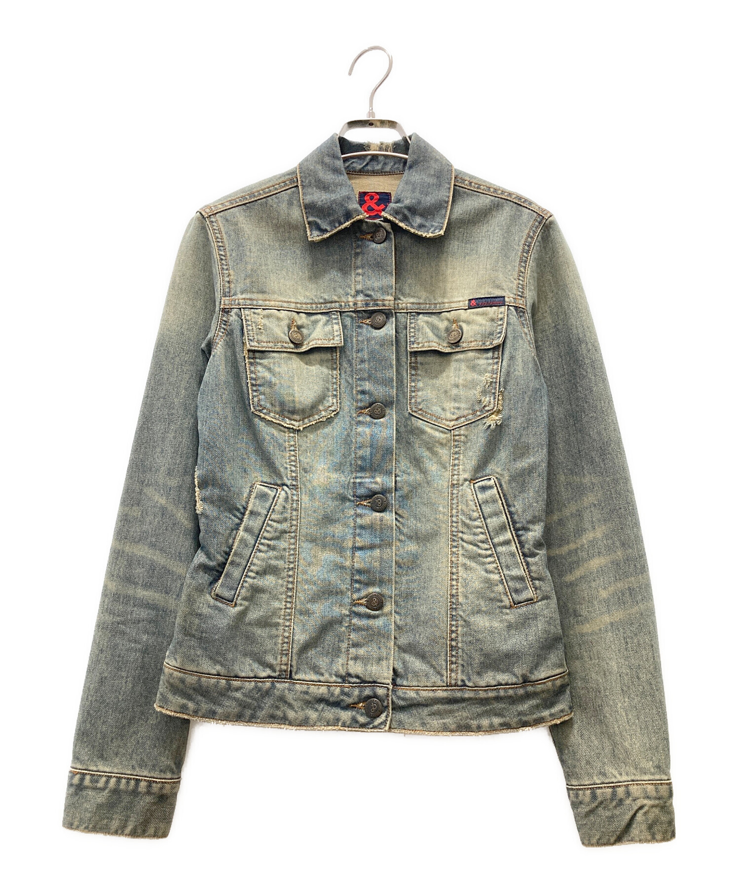 DOLCE&GABBANA ダメージ加工 デニムジャケット イタリア製 超希少】ドルガバ デニムジャケット デストロイ ダメージ加工 ブルー S