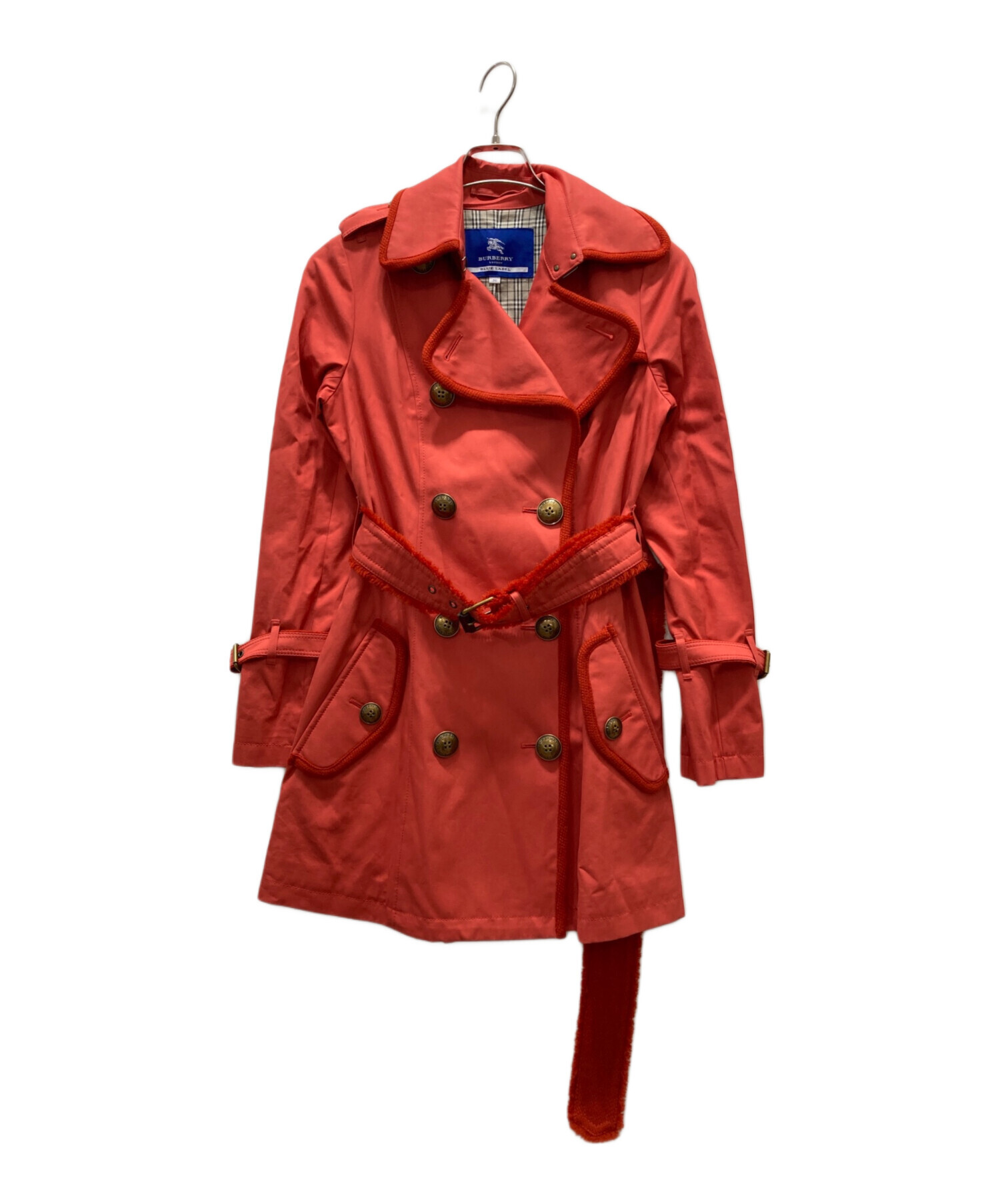 【即購入大歓迎】バーバリー 赤 ピーコート　BURBERRY LONDON 中古・古着通販】BURBERRY LONDON (バーバリーロンドン) 裏地チェック