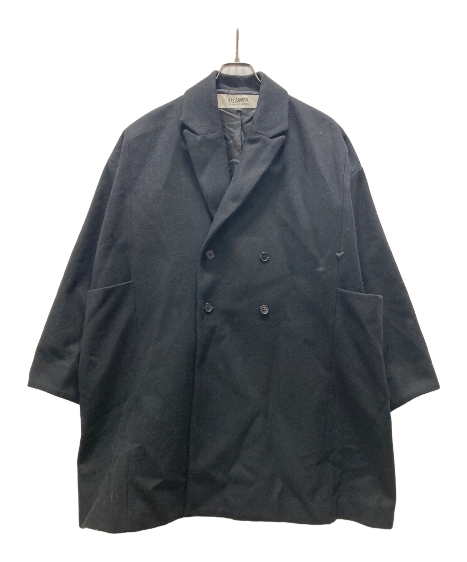 BASISBROEK バージスブルック チェスターコート 2サイズ ネイビー 中古・古着通販】BASISBROEK (バージスブルック) ダブルチェスター