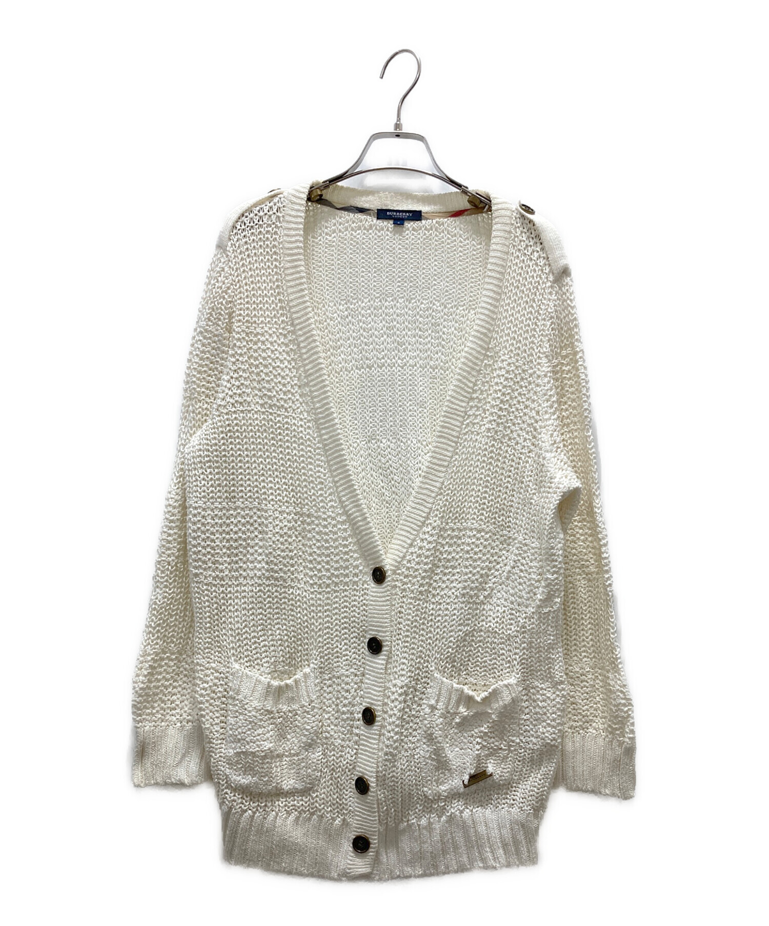 Burberryニットカーディガン 上品☆Burberry☆チェックジャカード Burberryニットカーディガン 上品☆Burberry☆チェックジャカード