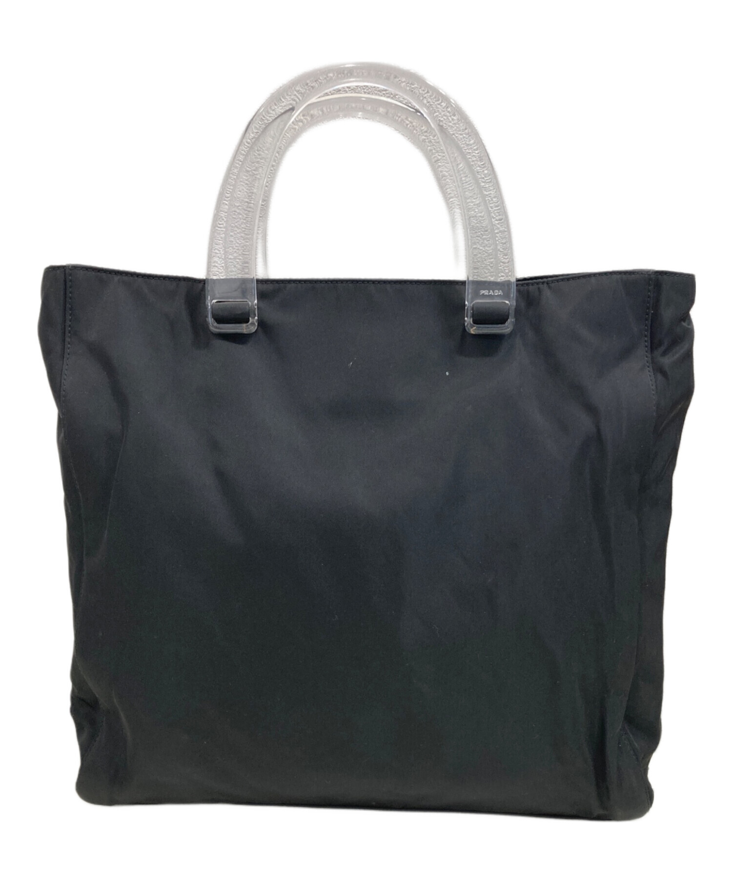 中古・古着通販】PRADA (プラダ) クリアハンドルトートバッグ ブラック 