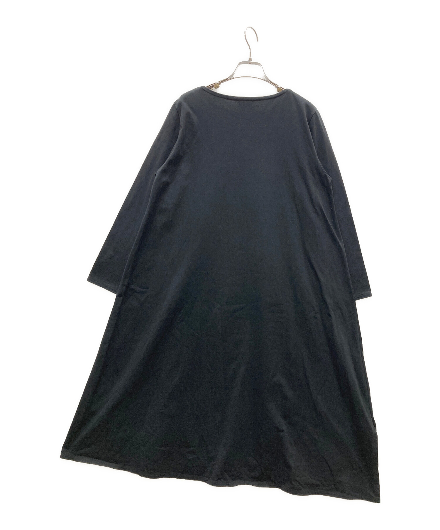 中古・古着通販】yuni (ユニ) カットソーワンピース ブラック サイズ:F 