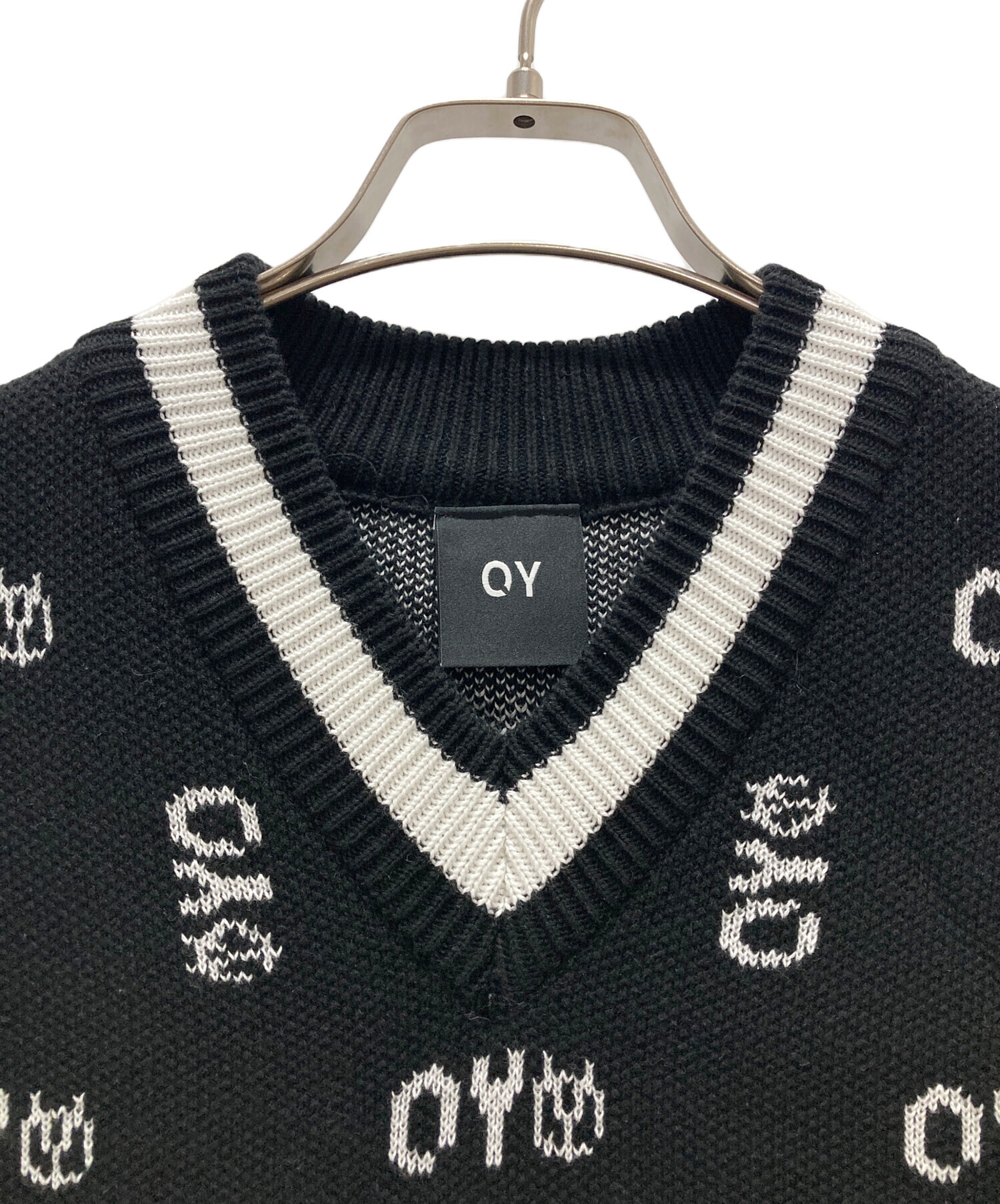 中古・古着通販】OY (オーワイ) ロゴモノグラムベスト ブラック サイズ 