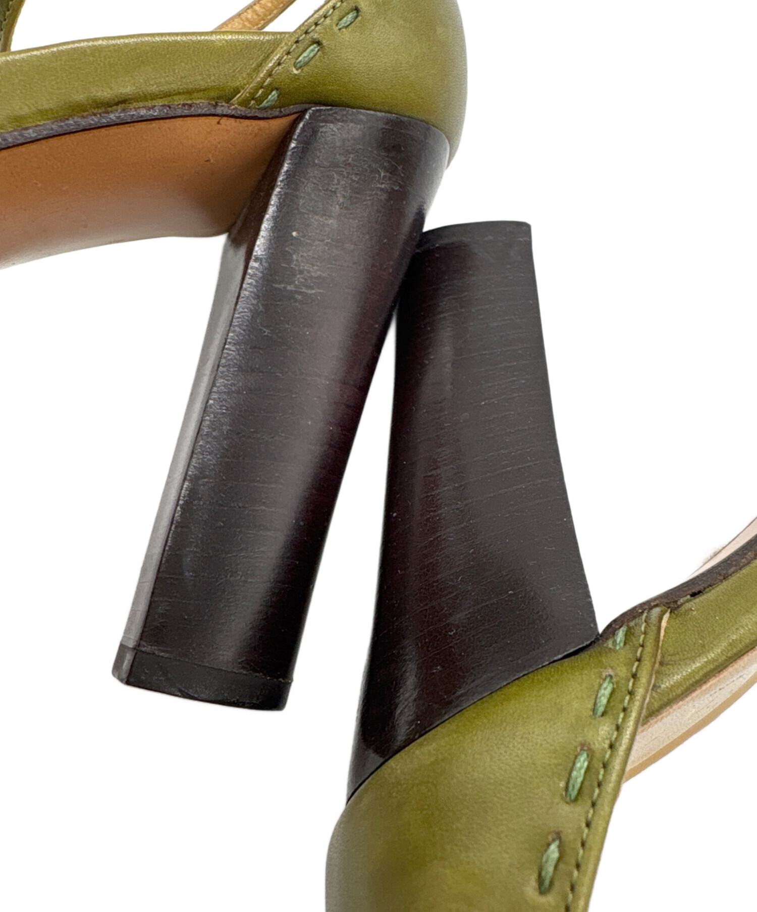 中古・古着通販】GUCCI (グッチ) ヒールパンプス 黄緑 サイズ:23.5