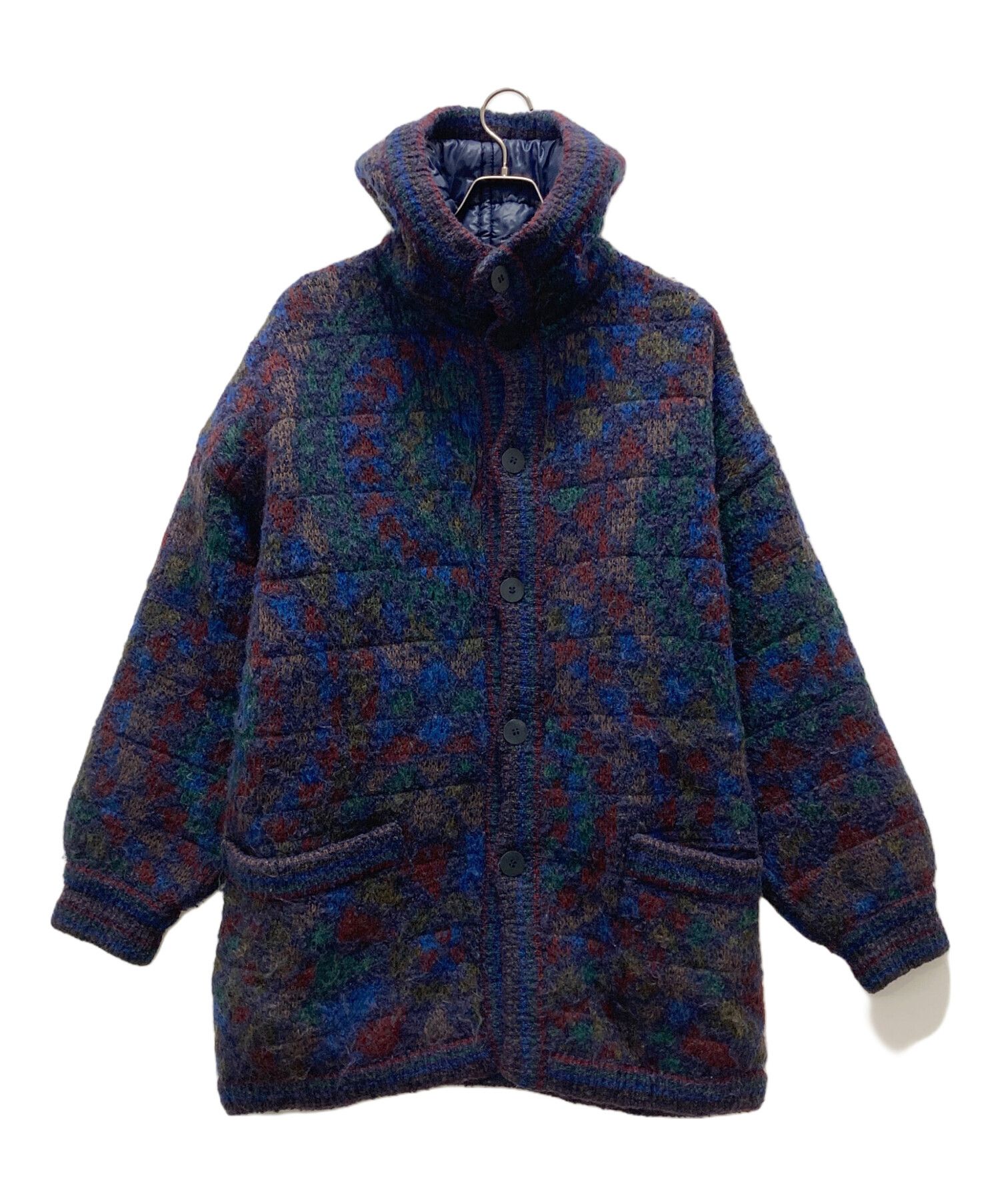 中古・古着通販】missoni (ミッソーニ) リバーシブルコート ネイビー 