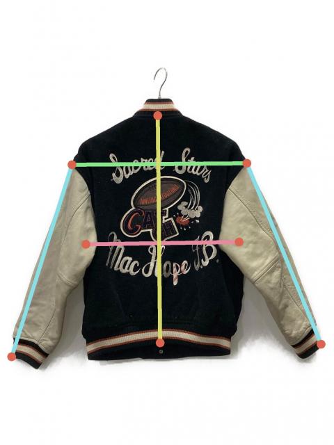 日本製/Vintage★マックホープ/MACHOPE★本牛革/レザー/袖革スタジャン【メンズM/黒/black】 MAC HOPE】80s マックホープ スタジャン スタジアムジャンパー バー