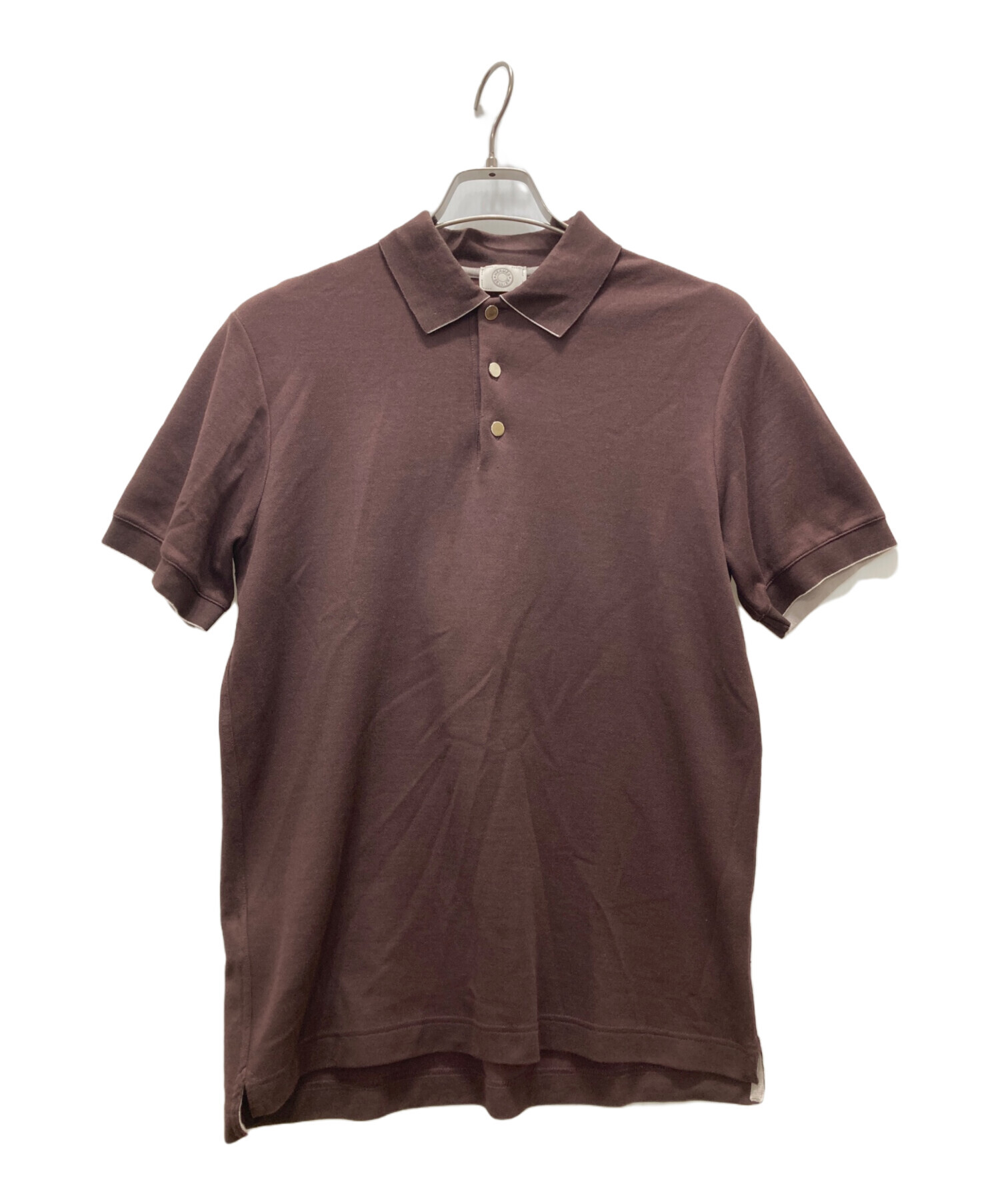 中古・古着通販】HERMES (エルメス) セリエ釦ポロシャツ ブラウン  