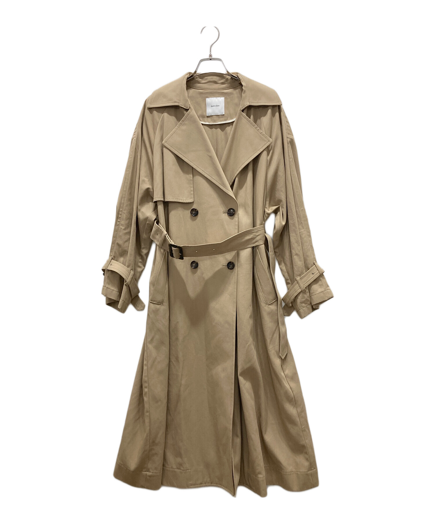 スピックアンドスパン トレンチコート ステンカラー ベージュ 生地裏
