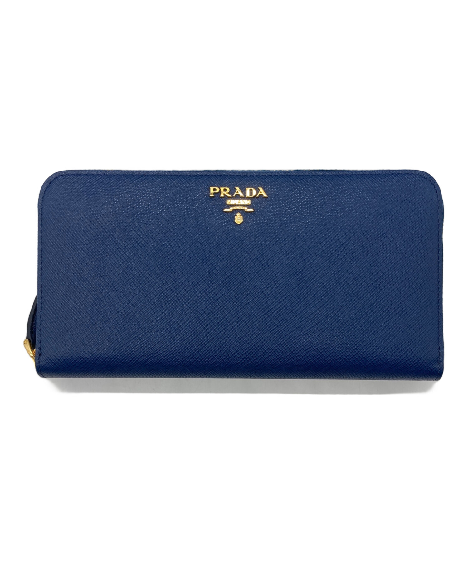 中古・古着通販】PRADA (プラダ) ラウンドファスナー財布 ブルー 