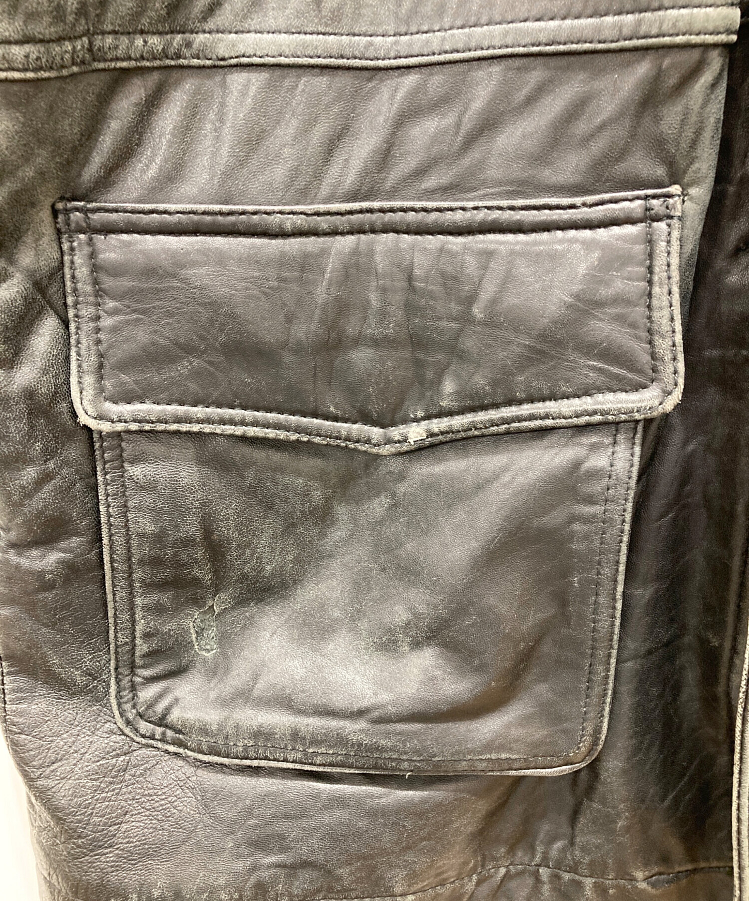 中古・古着通販】D'HOMME A HOMME (ドムアオム) レザーコート ブラック