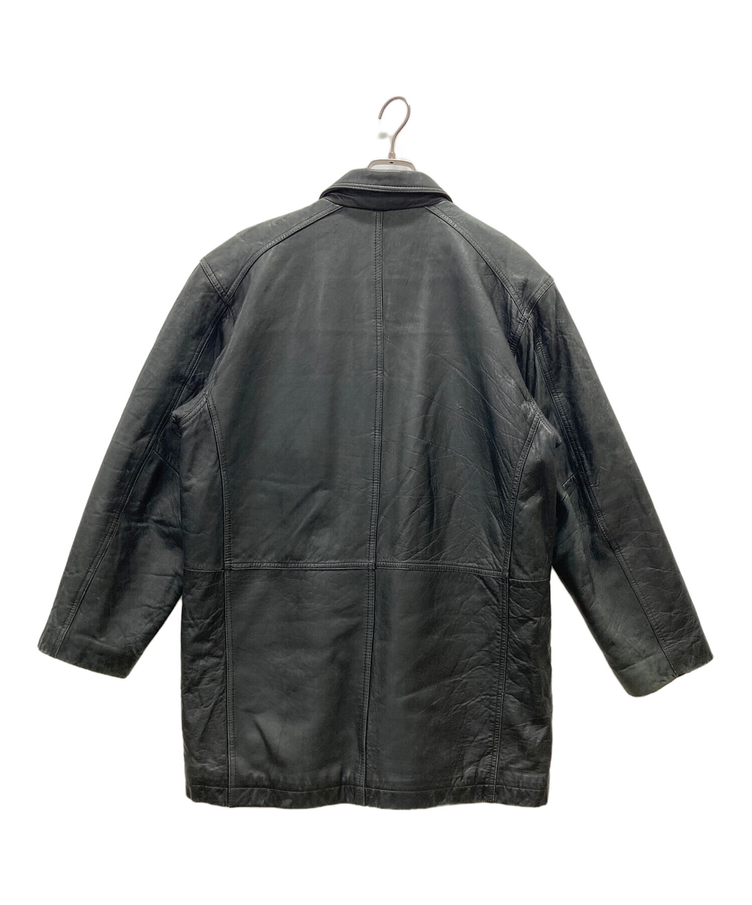 中古・古着通販】D'HOMME A HOMME (ドムアオム) レザーコート ブラック