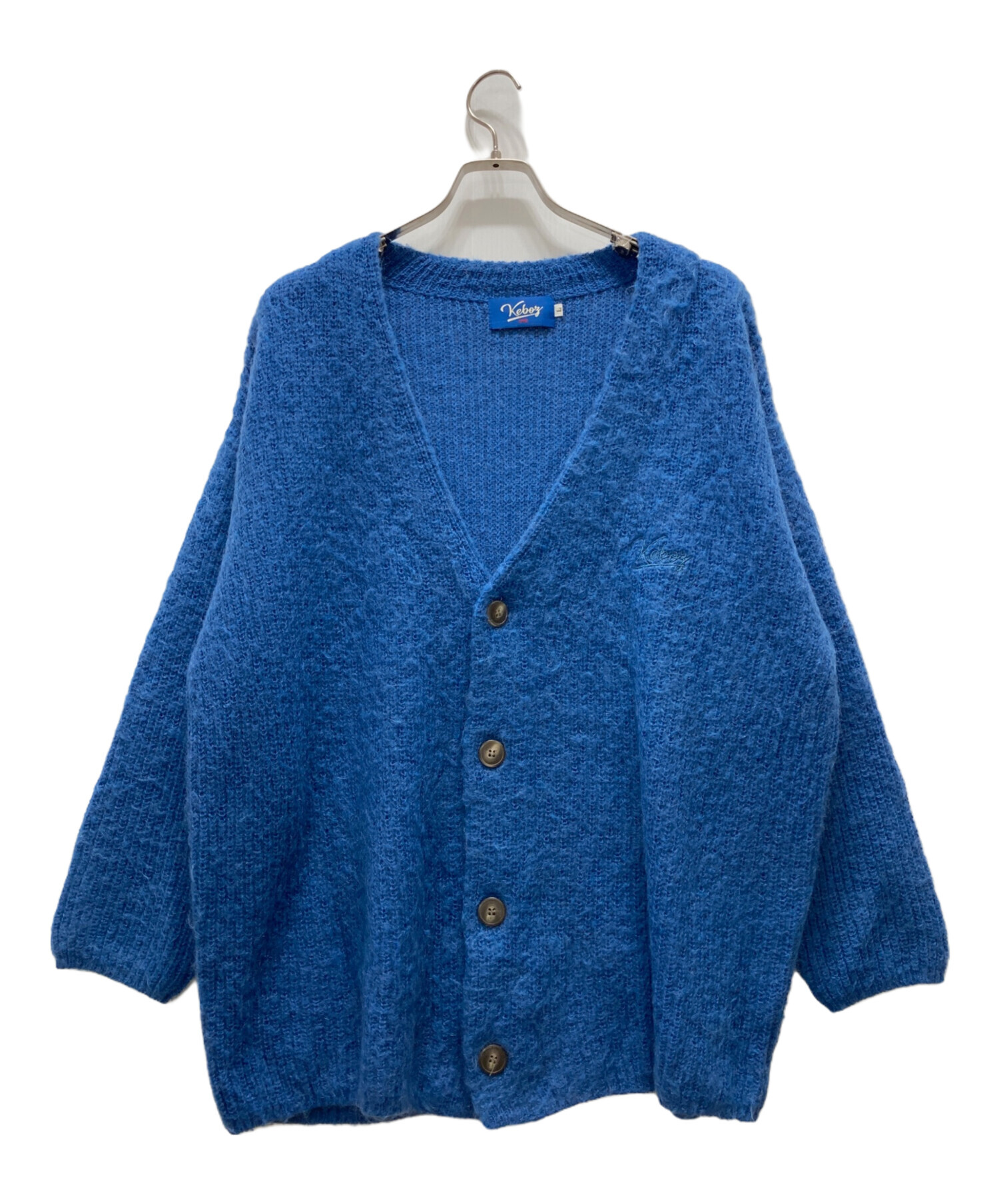 中古・古着通販】KEBOZ (ケボズ) モヘアカーディガン ブルー サイズ:L