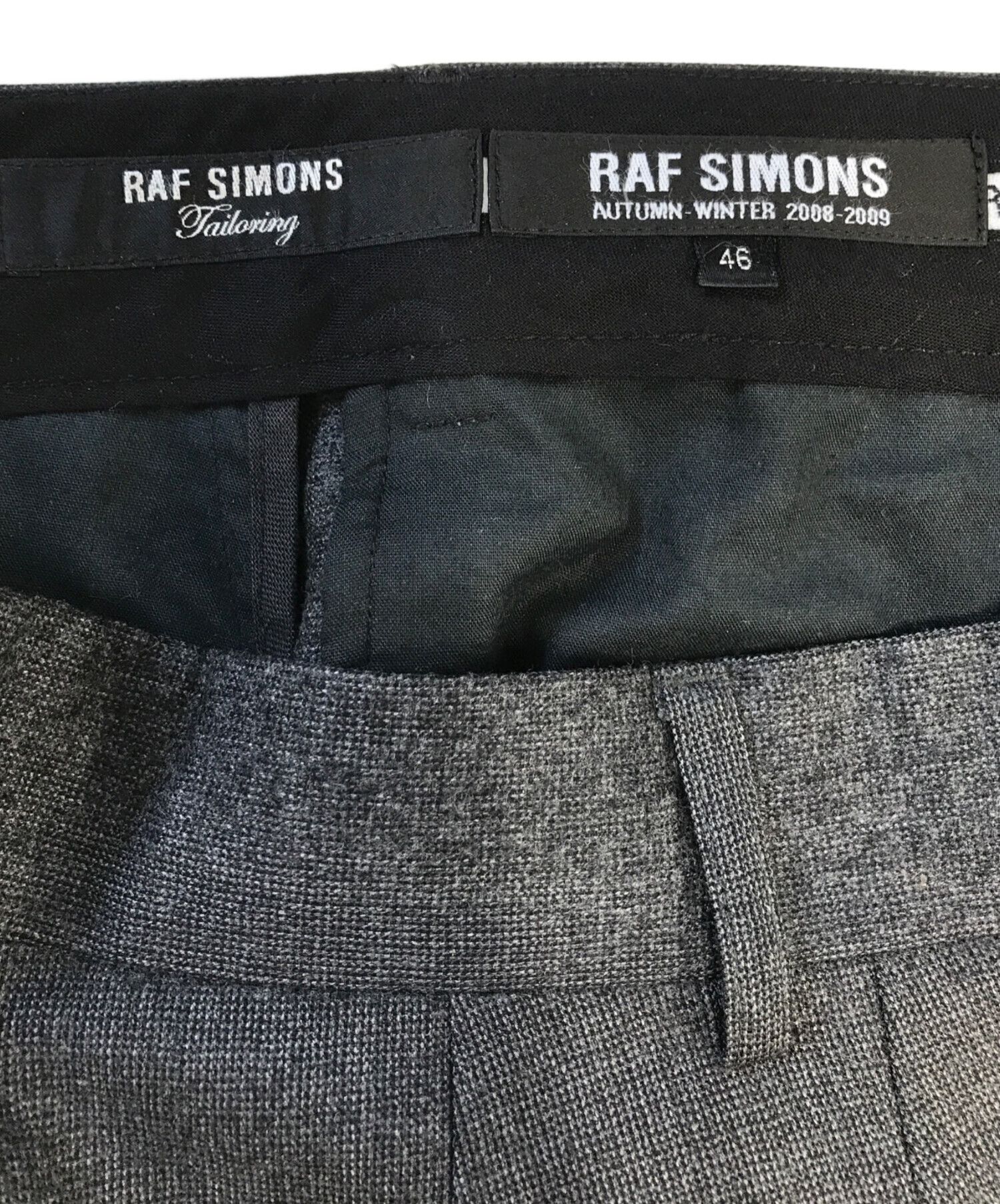 中古・古着通販】RAF SIMONS (ラフシモンズ) ウールスラックス グレー