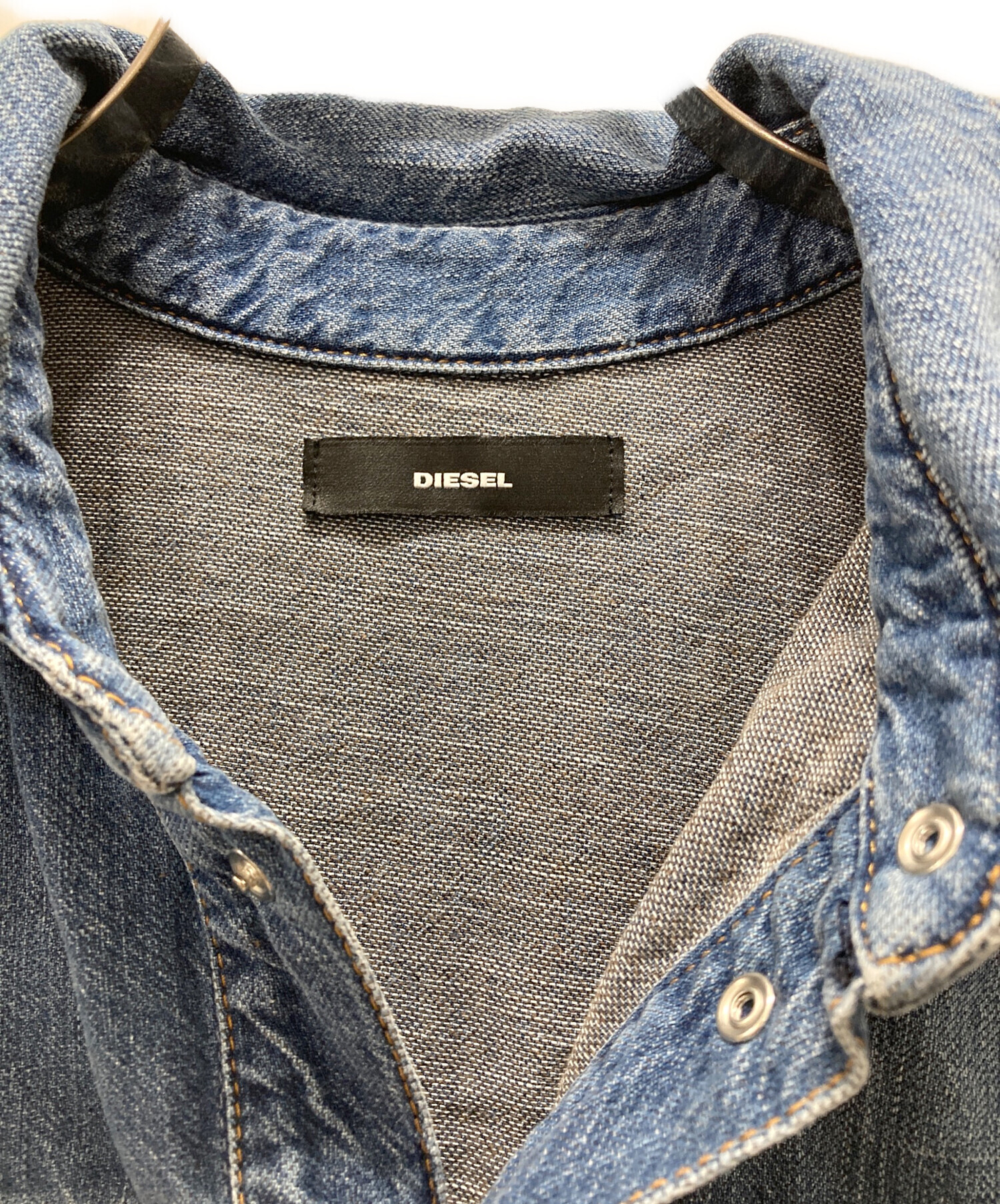 中古・古着通販】DIESEL (ディーゼル) スリットデニムシャツワンピース