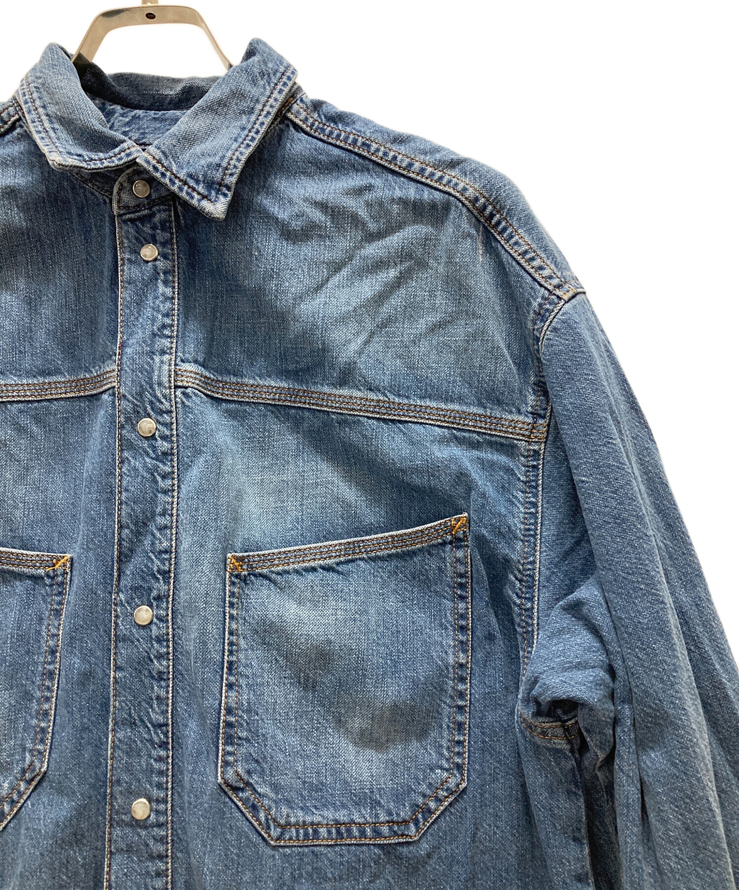 中古・古着通販】DIESEL (ディーゼル) スリットデニムシャツワンピース