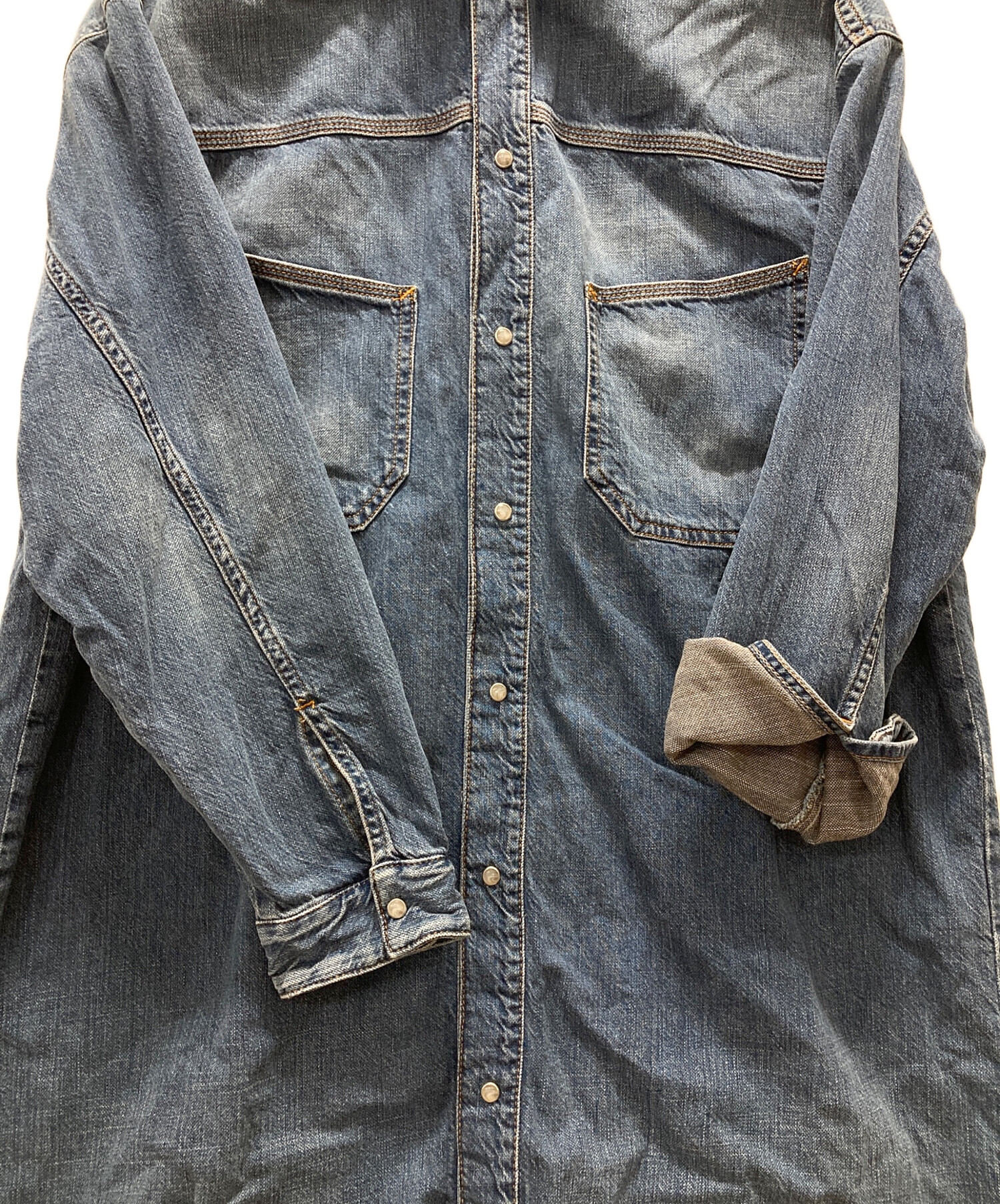 中古・古着通販】DIESEL (ディーゼル) スリットデニムシャツワンピース