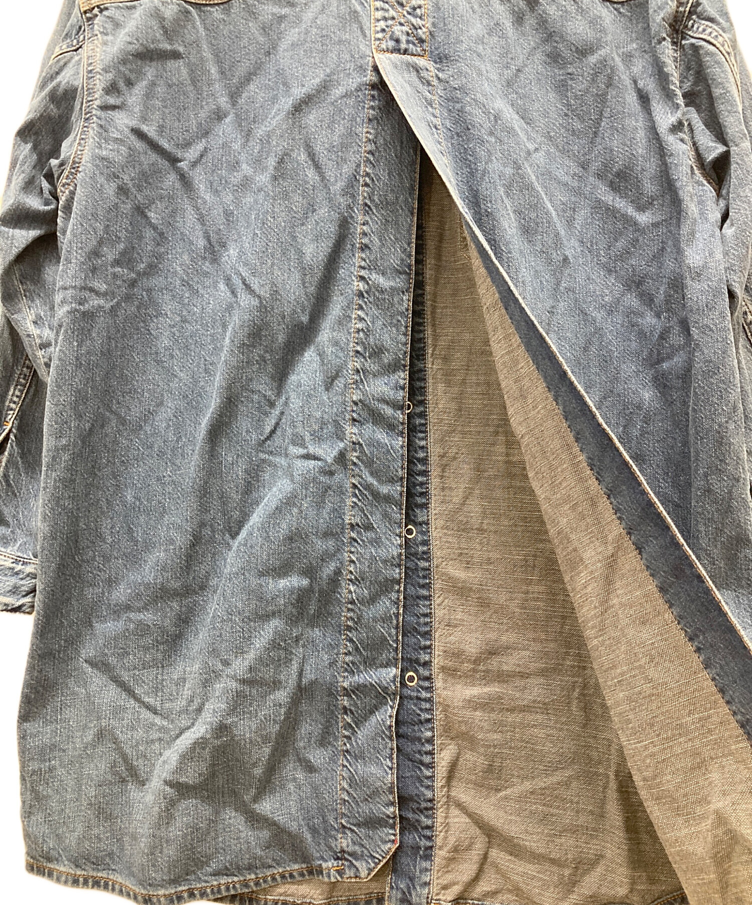 中古・古着通販】DIESEL (ディーゼル) スリットデニムシャツワンピース