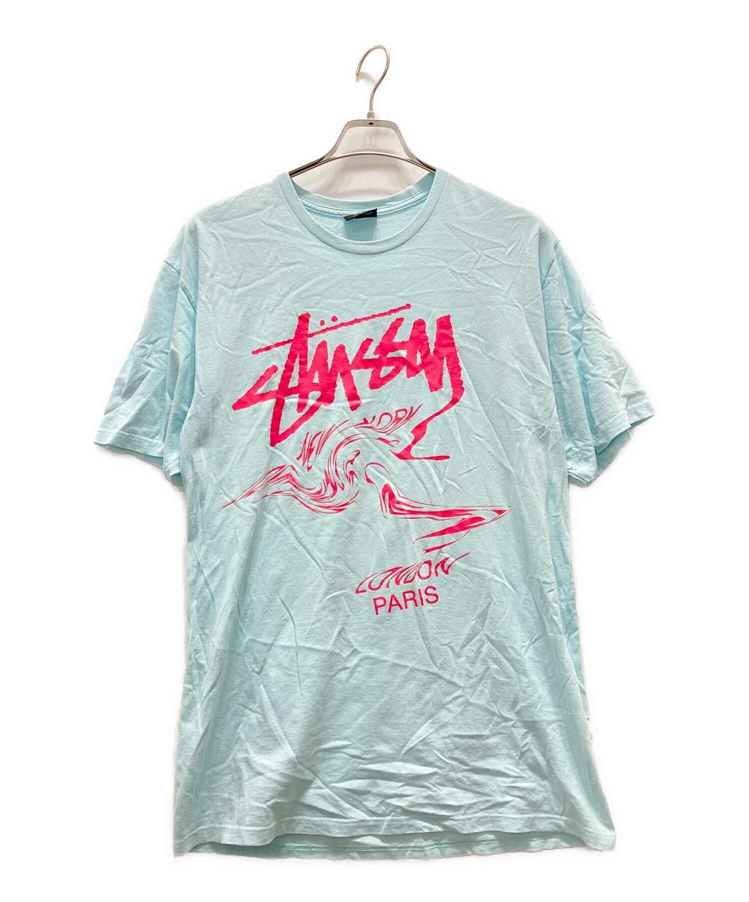 中古・古着通販】stussy (ステューシー) ロゴプリントTシャツ スカイ 