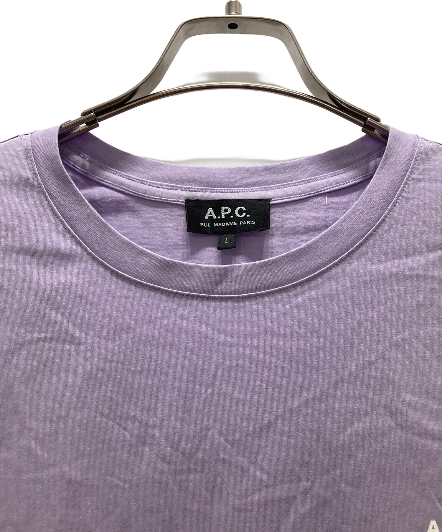 中古・古着通販】A.P.C. (アーペーセー) ロゴプリントTシャツ パープル