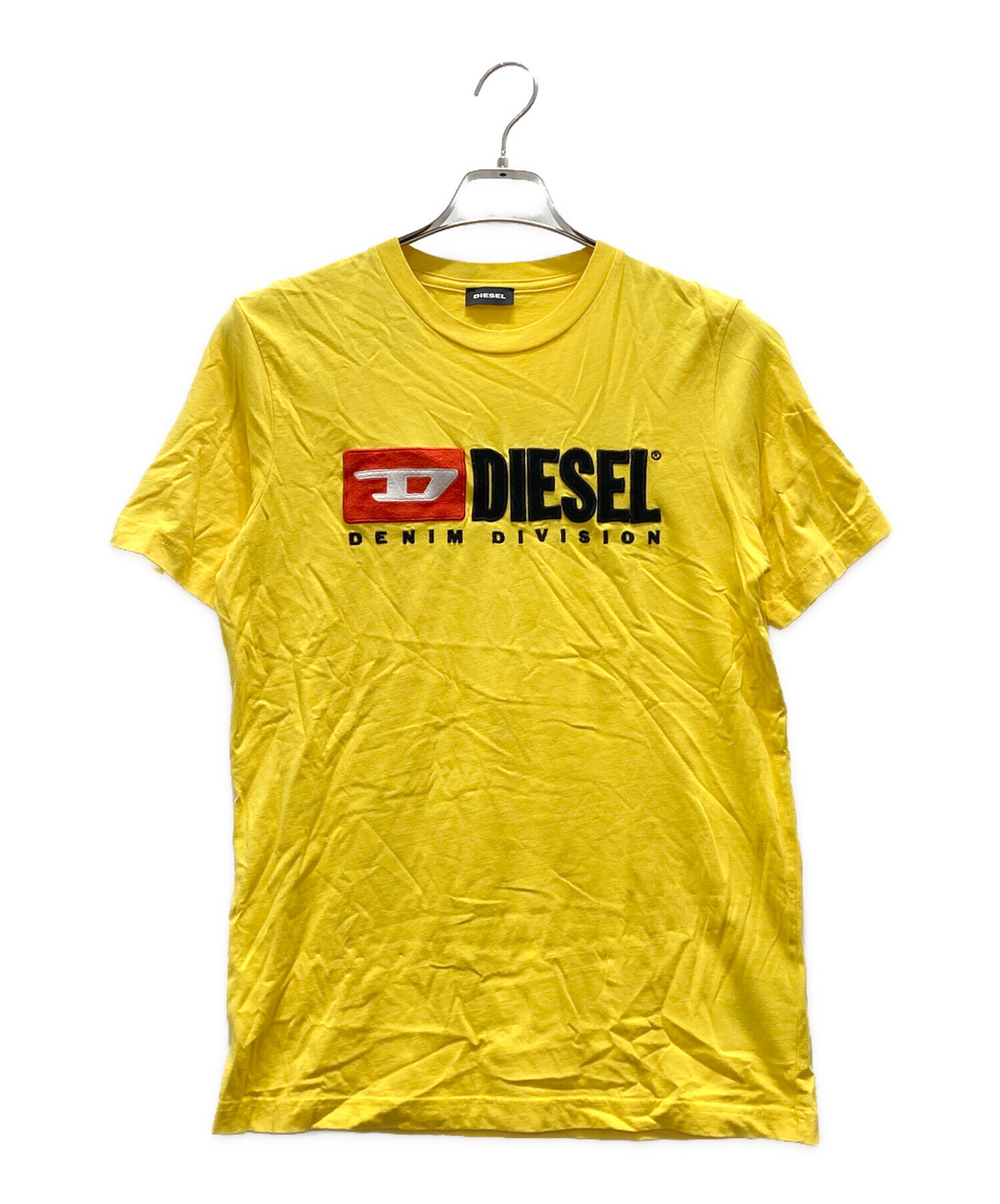 DIESEL 半袖Tシャツ イエロー/ブラウン グラフィック 中古・古着通販】DIESEL (ディーゼル) ロゴTシャツ イエロー サイズ:XS