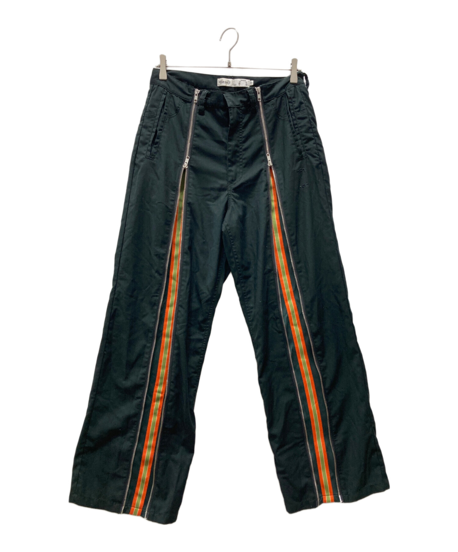 HIGH-GATE 変形ジップデザイン　ブーツカット　テーパード　パンツ　YKK 中古・古着通販】HIGH-GATE (ハイゲート) センタージップパンツ