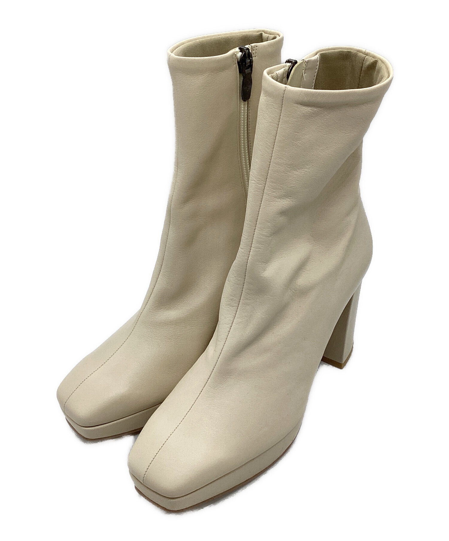中古・古着通販】DIANA (ダイアナ) レザースクエアトゥ ショートブーツ 