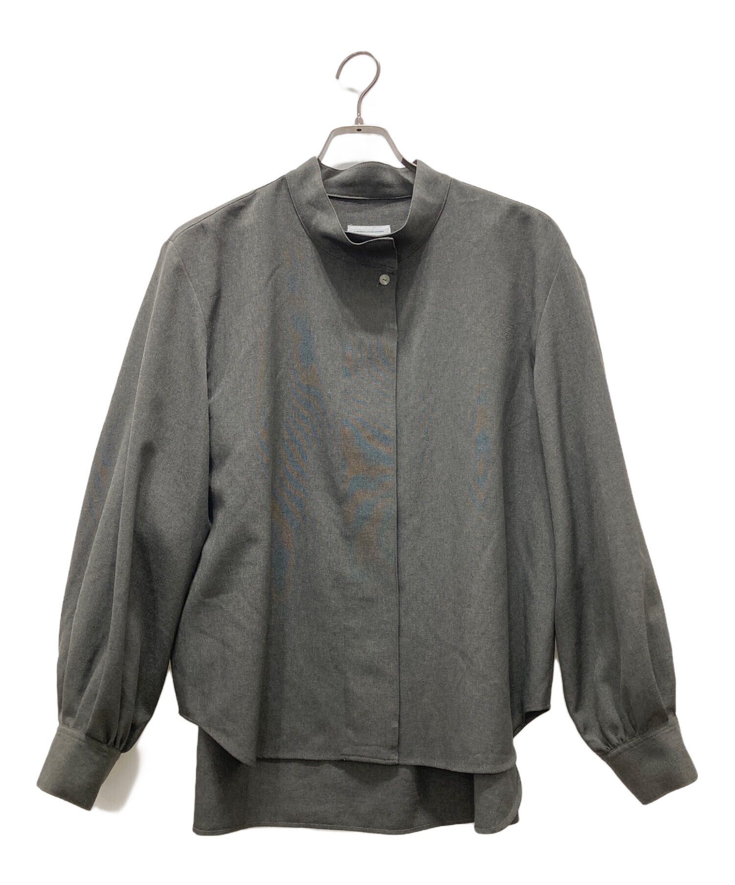 中古・古着通販】foufou (フーフー) high neck blouse グレー サイズ