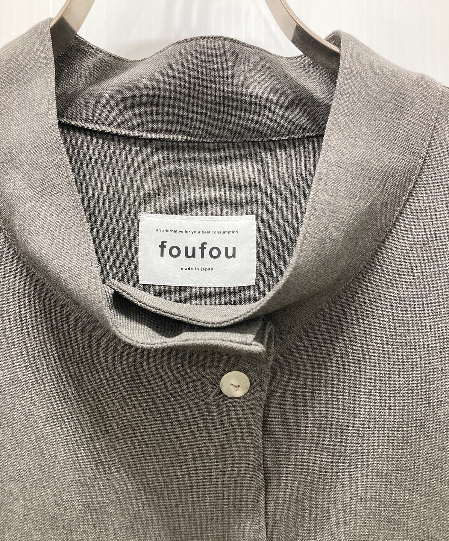 foufou フーフー ハイネックブラウス シャツ トップス 中古・古着通販】foufou (フーフー) ハイネックブラウス グレー サイズ
