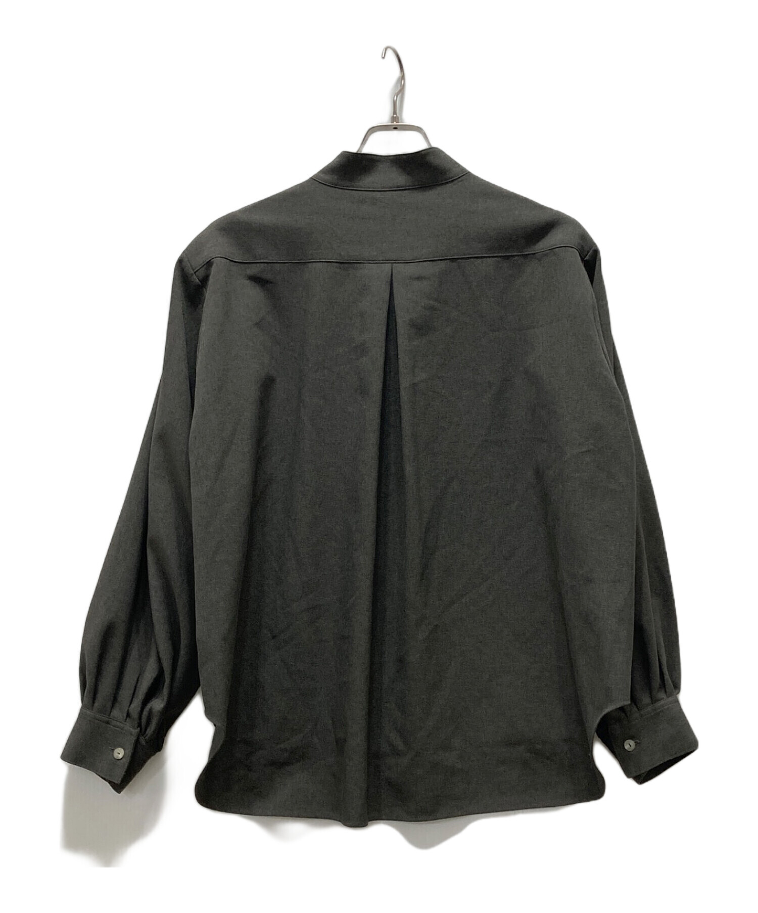 中古・古着通販】foufou (フーフー) high neck blouse グレー サイズ 