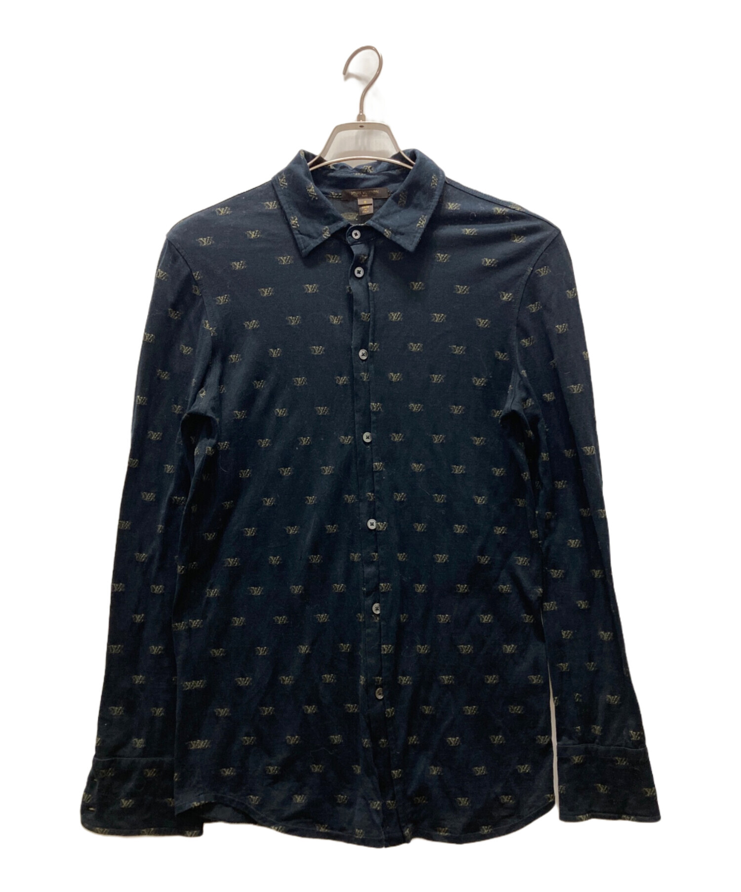 Louis Vuitton ネイビー ロゴプリント シャツドレス Louis Vuitton ネイビー ロゴプリント シャツドレス Louis Vuitton