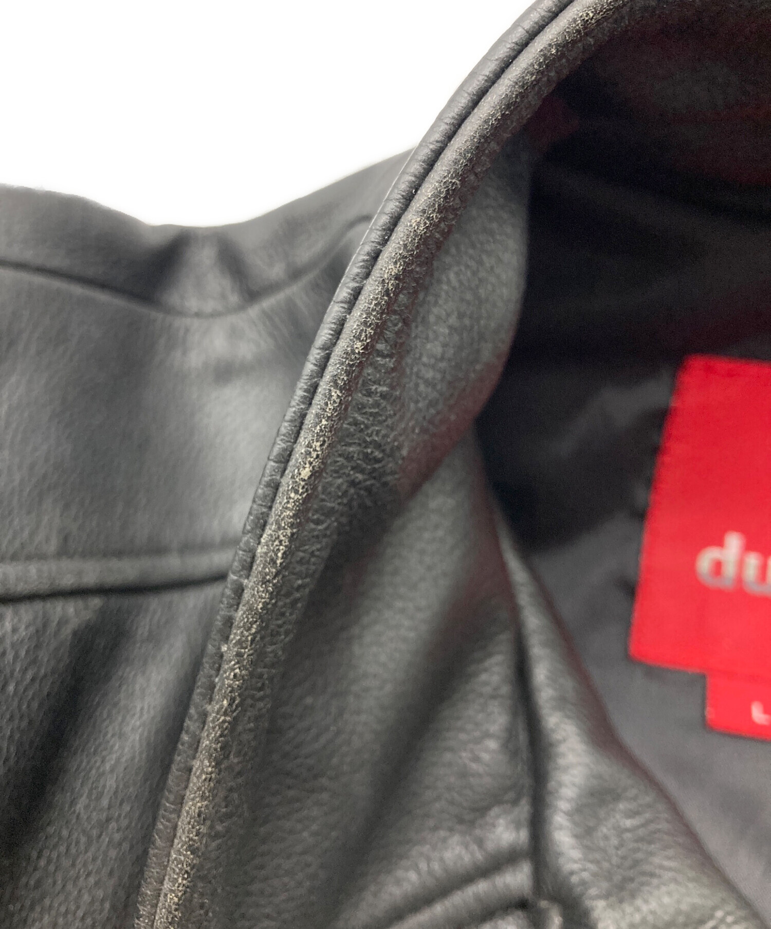 中古・古着通販】dual (デュアル) 牛革 レザージャケット ブラック