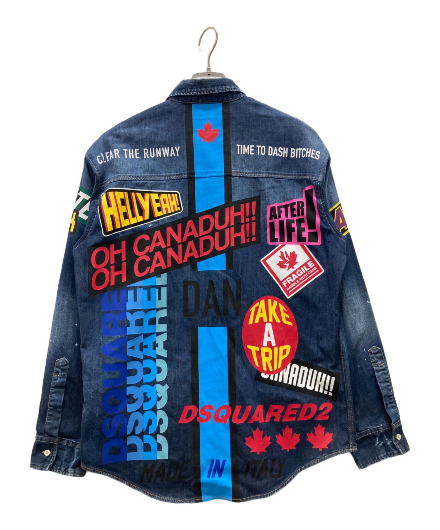 美品 ディースクエアード S74DM0505 グラフィックプリント デニムシャツ 中古・古着通販】DSQUARED2 (ディースクエアード) プリントデニム