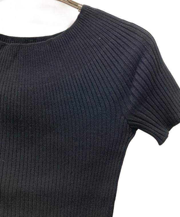 フォクシー　ハーフムーン　リブニット　黒　38 中古・古着通販】FOXEY (フォクシー) ハーフムーンリブニット ブラック