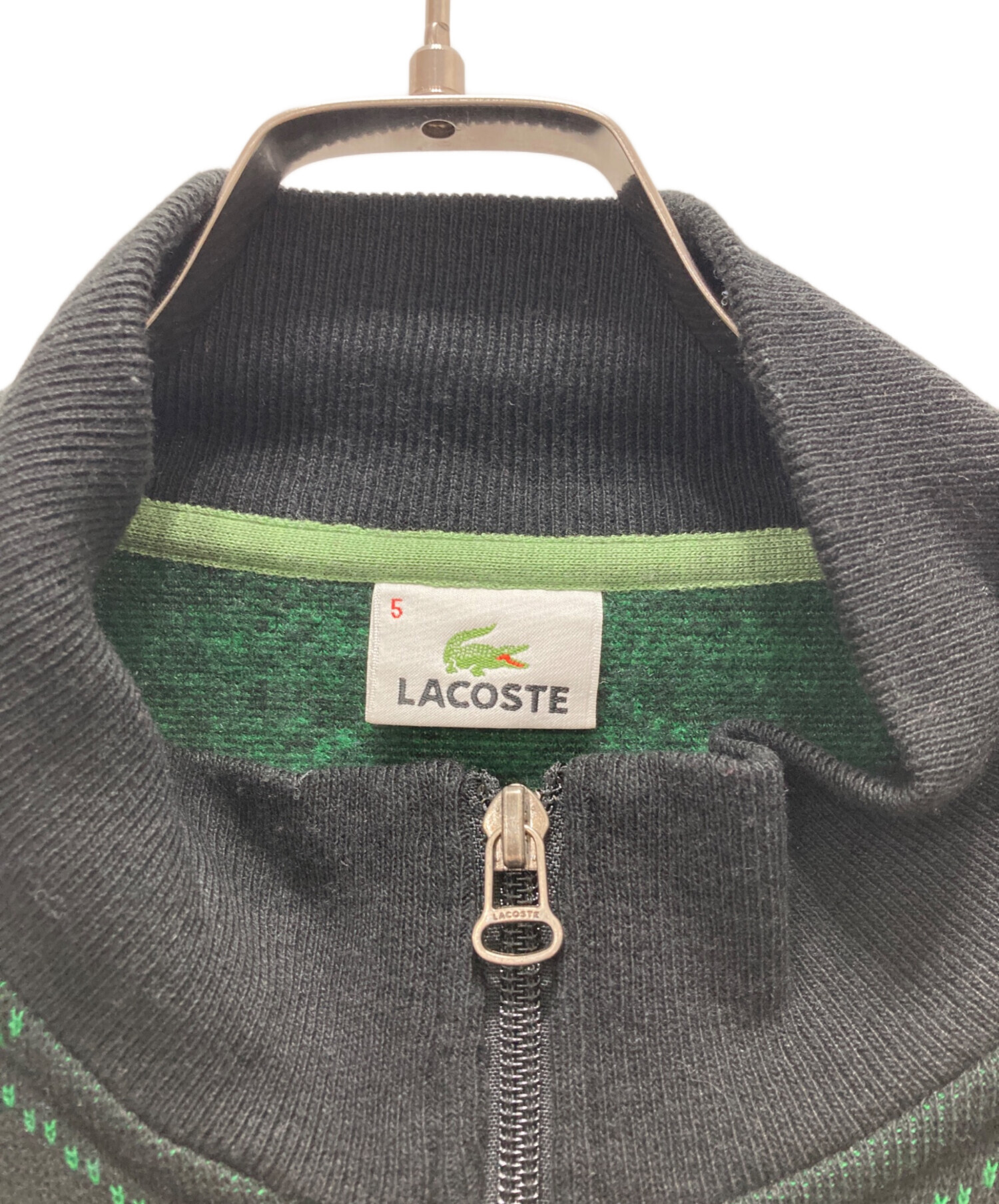 中古・古着通販】LACOSTE (ラコステ) ニットジャケット ブラック 