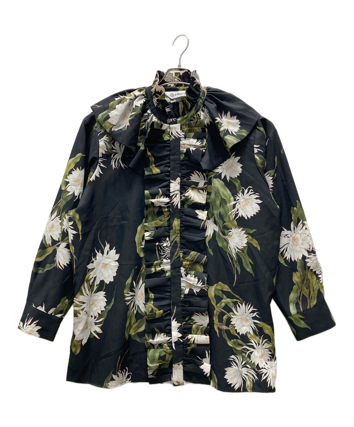 中古・古着通販】&ellecy (アンドエルシー) 花柄フリルシャツ 