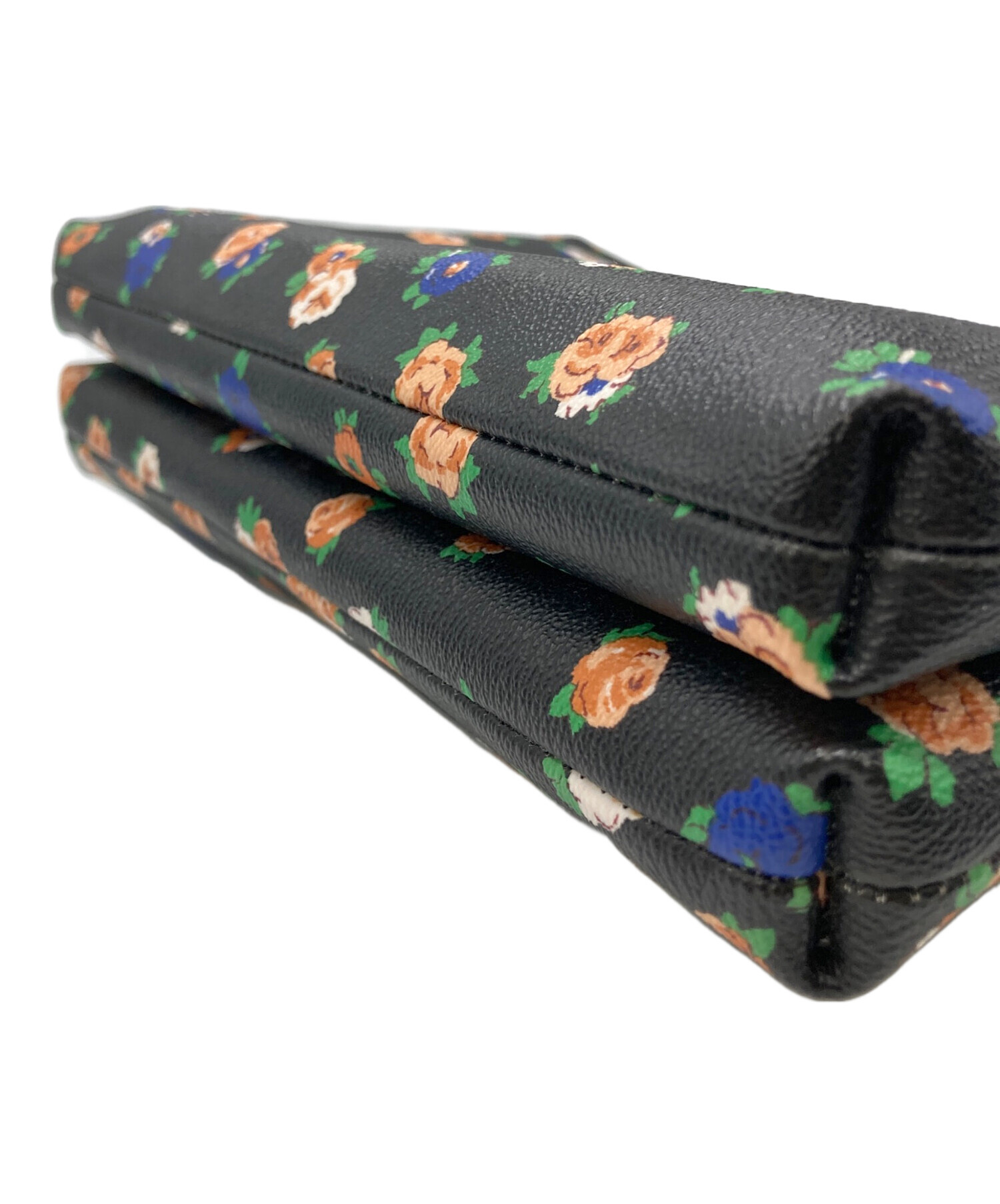 中古・古着通販】COACH (コーチ) 花柄ショルダーバッグ ブラック
