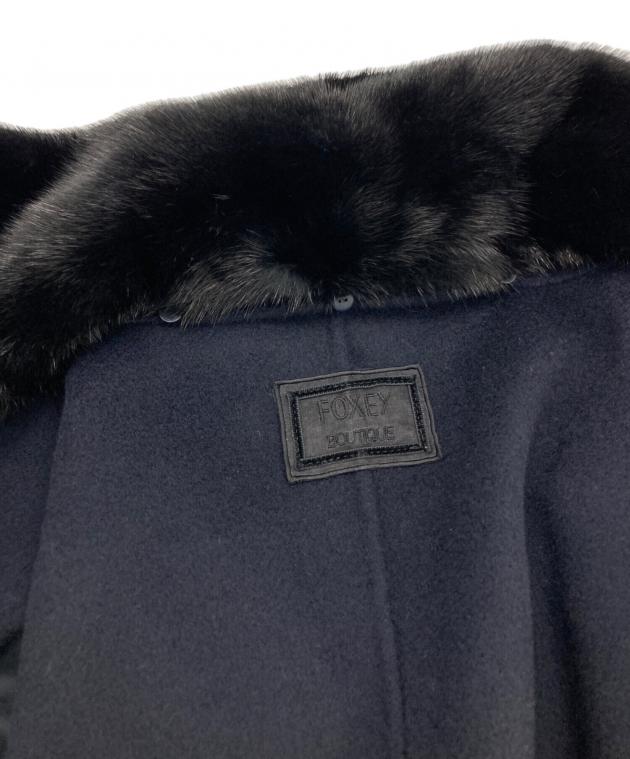 FOXEY カシミアダブルフェイスジャケット 美品 FOXEY フォクシー カシミヤ100% ファー ダブルフェイス コート