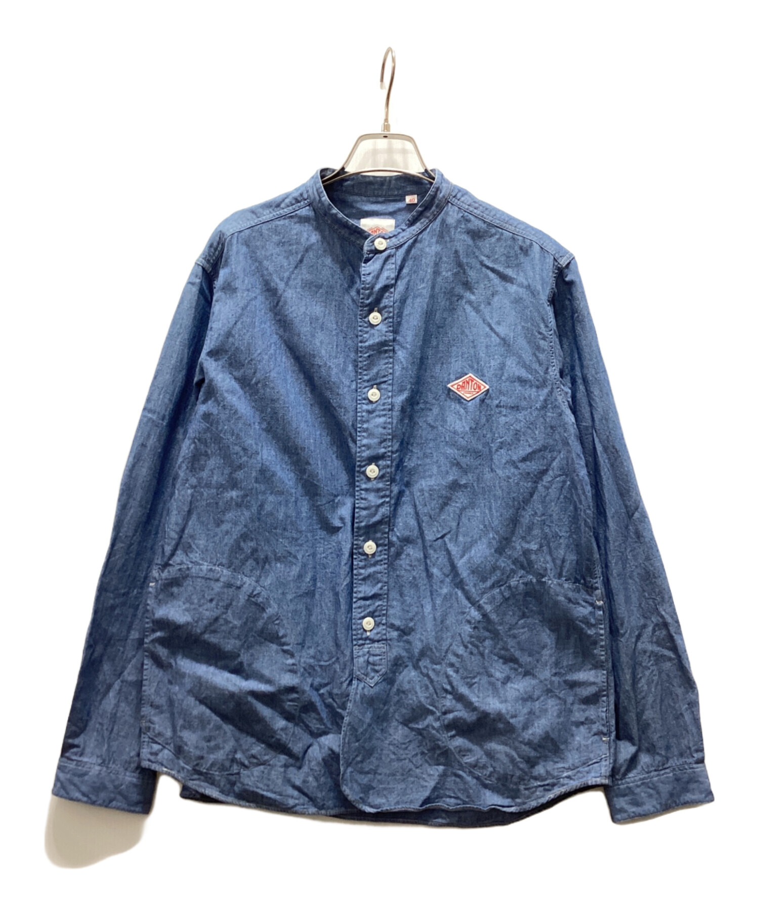 中古・古着通販】DANTON (ダントン) バンドカラーデニムシャツ 中古・古着通販】DANTON (ダントン) バンドカラーデニムシャツ