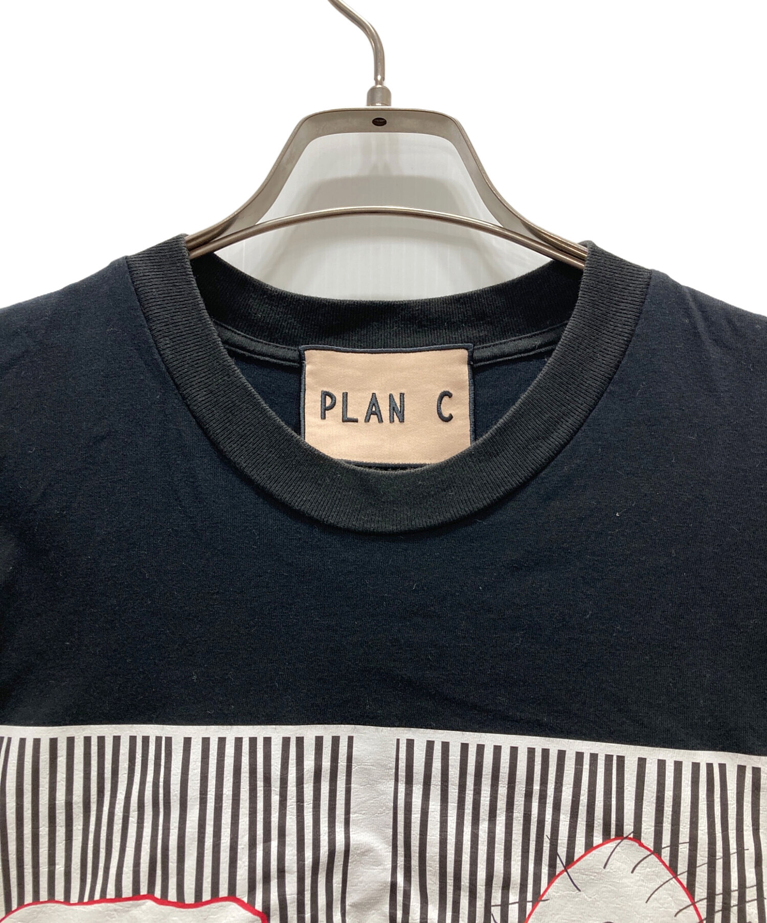 中古・古着通販】PLAN C (プランシー) プリントTシャツ ブラック 