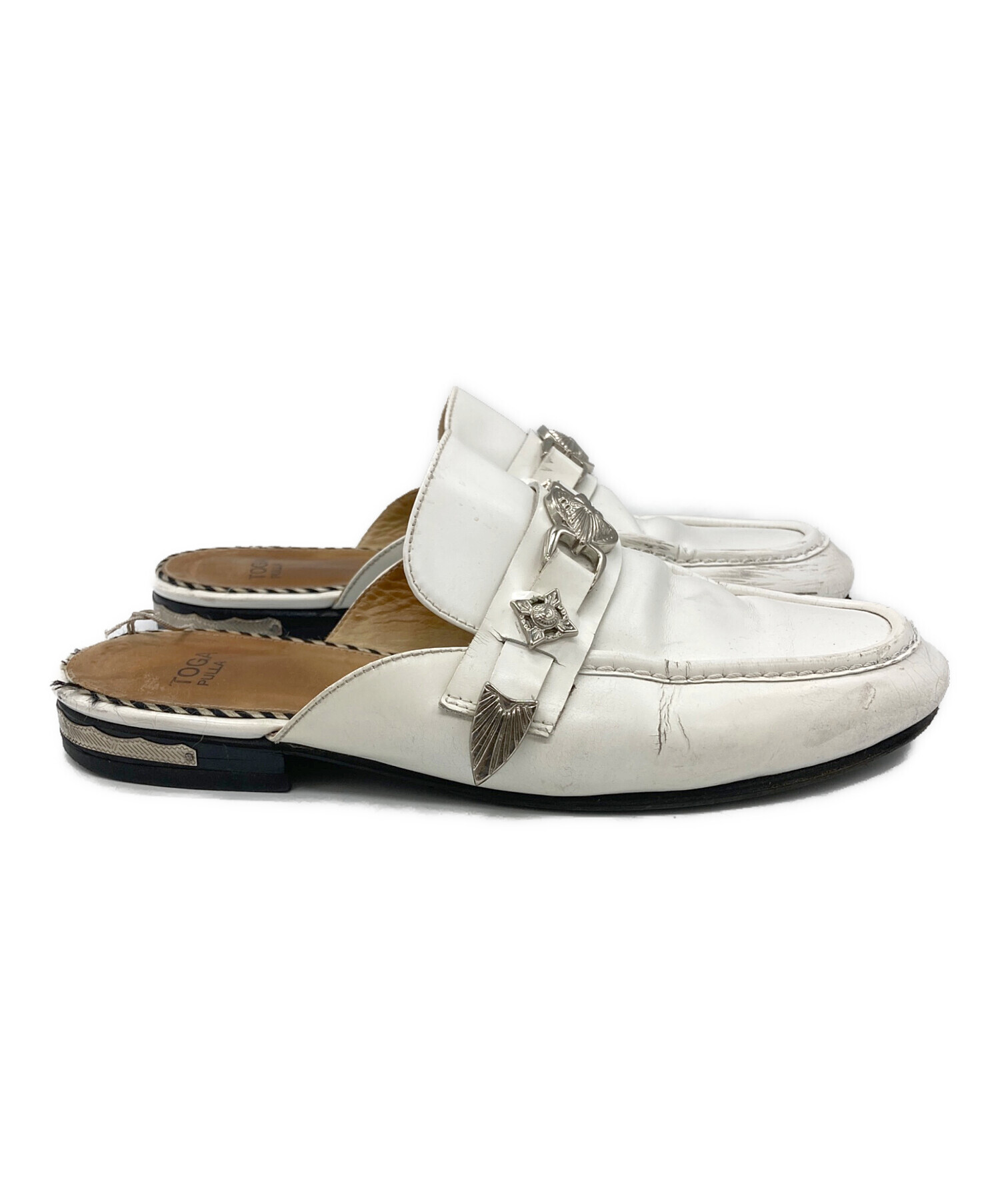 TOGA PULLA ホワイトミュール 中古・古着通販】TOGA PULLA (トーガ プルラ) WHITE POLID ミュール
