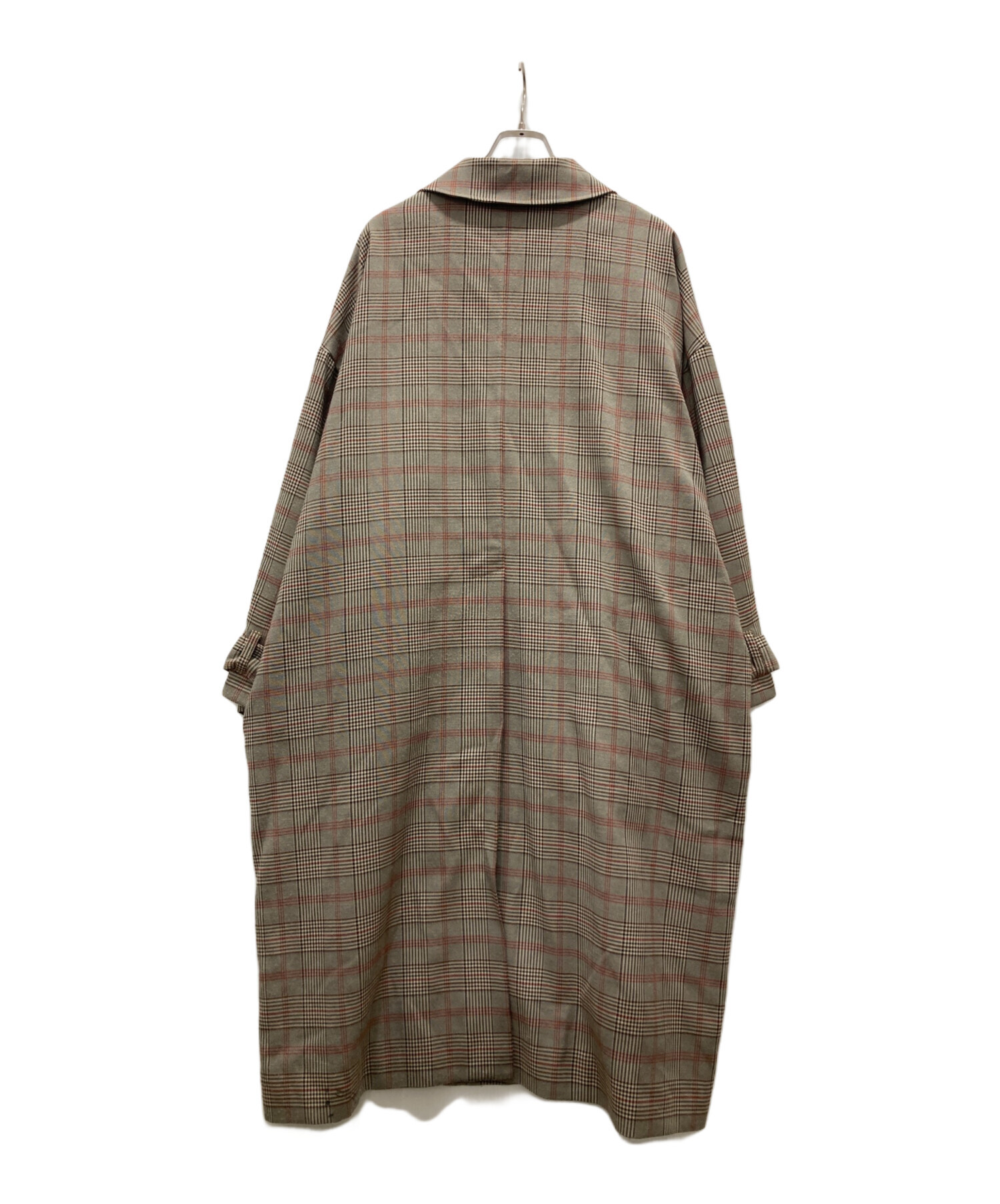 31日まで出品‼️ アンドエルシー 赤 チェック ロングコート &ellecy 