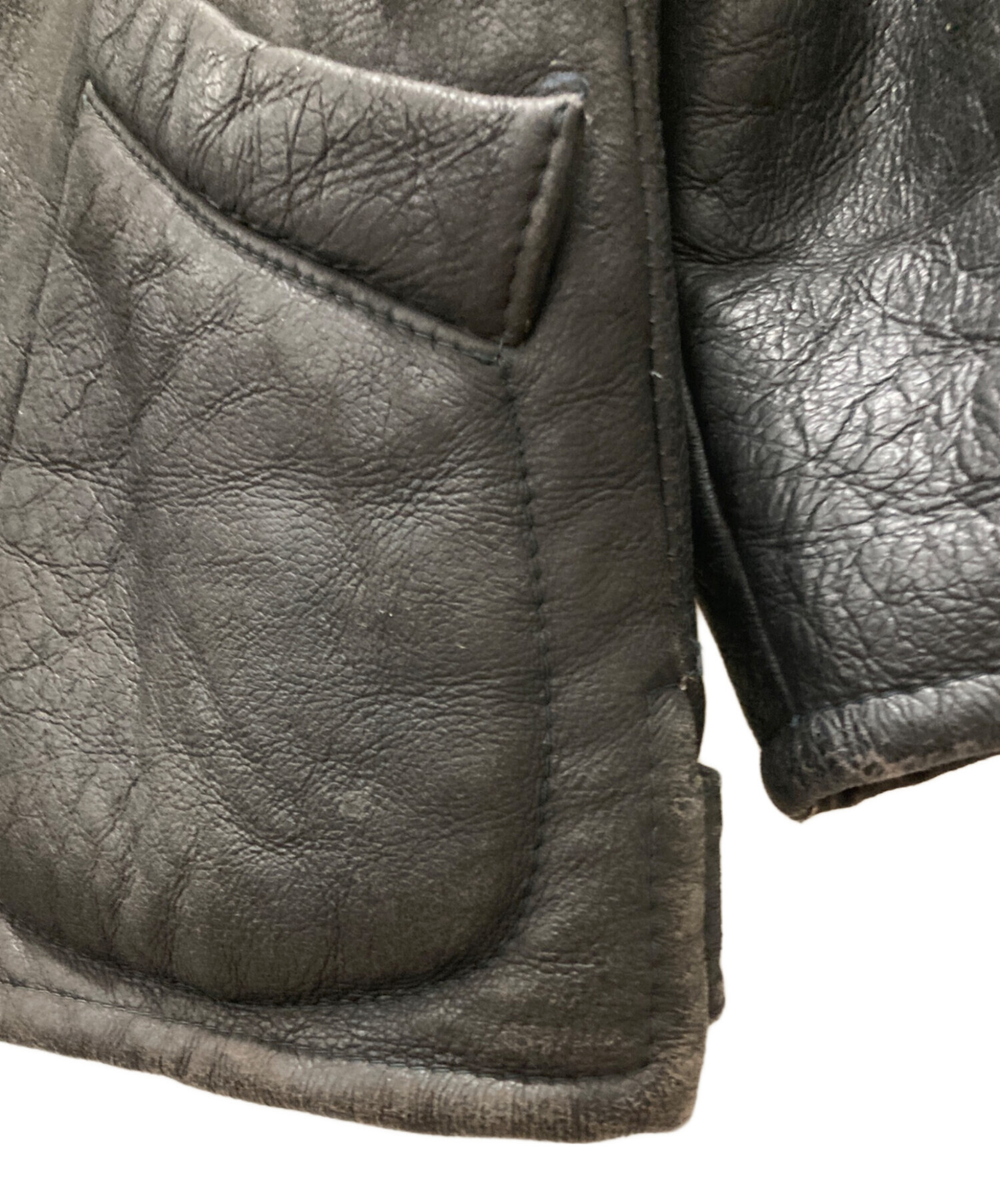 中古・古着通販】MITSUMINE (ミツミネ) ムートンコート ブラック