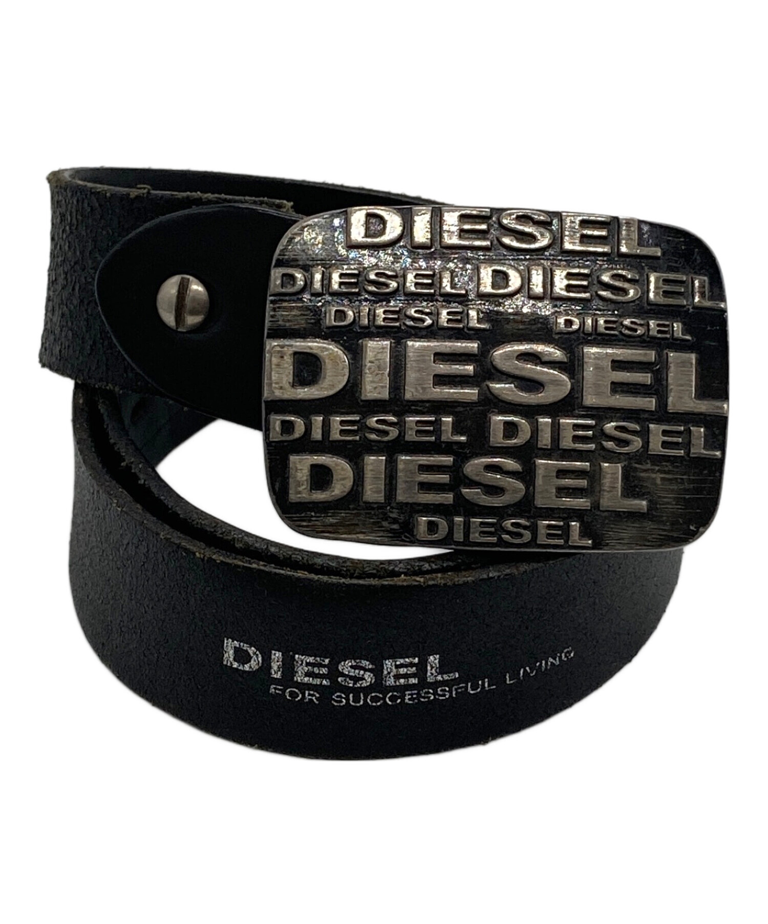 DIESEL ブラックベルト 新品未使用 中古・古着通販】DIESEL (ディーゼル) ベルト ブラック｜ブランド